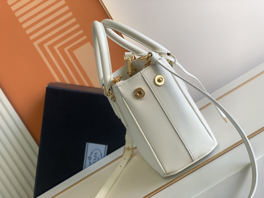 Prada Galleria Saffiano Mini Bag White/Beige/Blue/Dark Blue For Women 7.8 in / 20 cm 1BA906_NZV_F0009_V_EOM