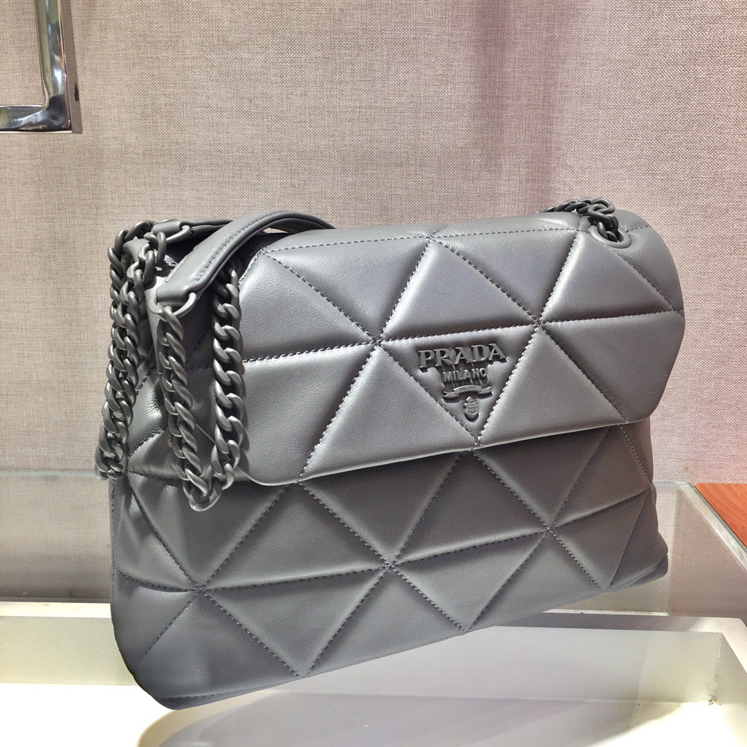 Prada Large Nappa Spectrum Bag Grey For Women, Women’s Bags 10.6in/27cm 1BD231_WDF0_F0LU5_V_OOO