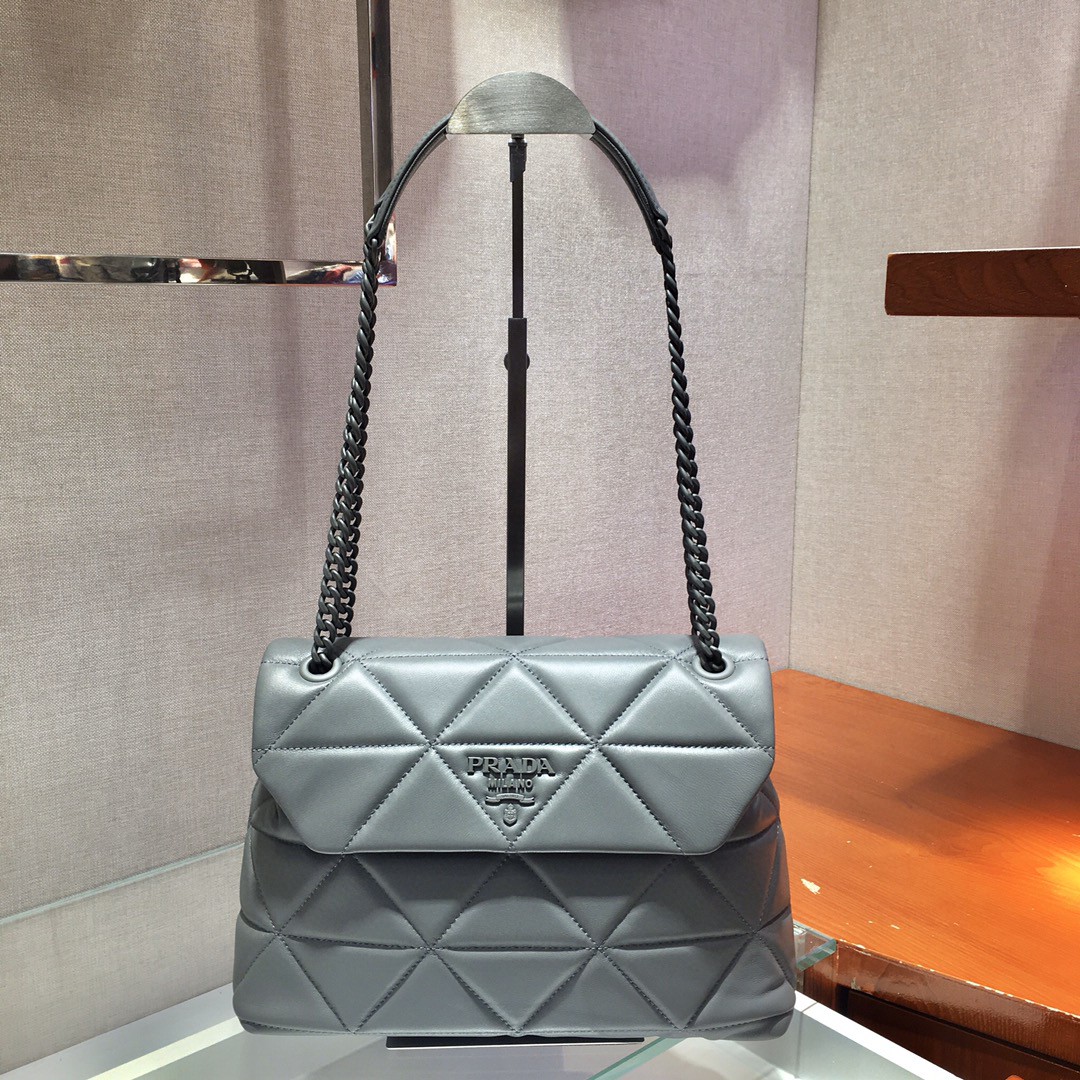Prada Large Nappa Spectrum Bag Grey For Women, Women’s Bags 10.6in/27cm 1BD231_WDF0_F0LU5_V_OOO