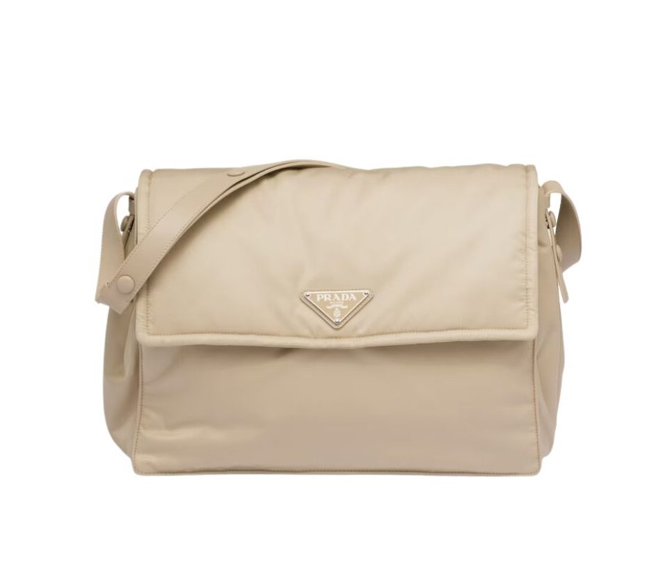 Prada Large Padded Shoulder Bag In Beige For Women 14.1in/ 36cm 1BD256_RDLN_F0F24_V_OOO