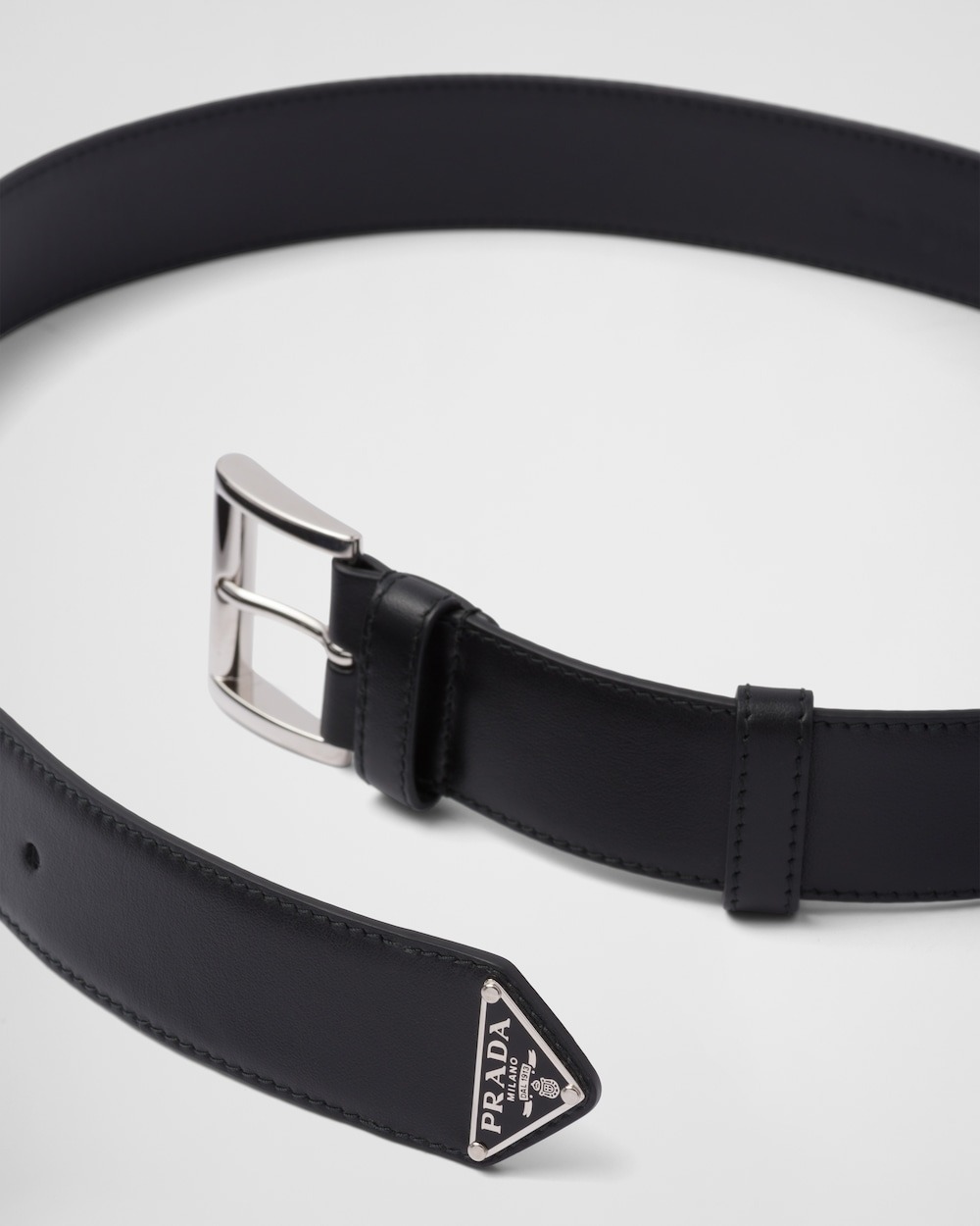 Prada Leather Belt Black For Women 1CC545_8NQ_F0002