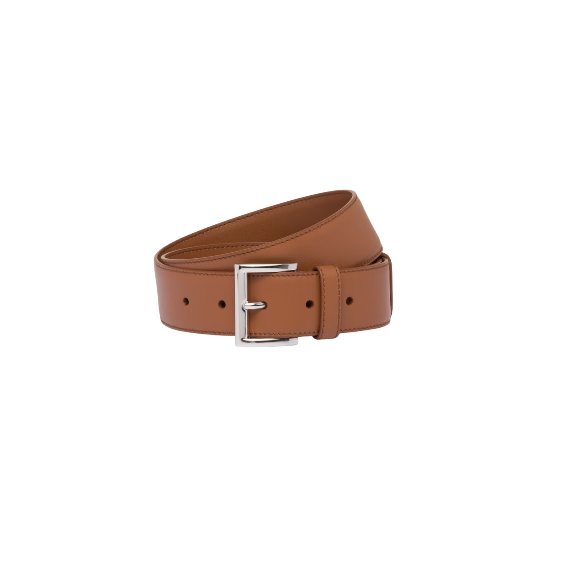 Prada Leather Belt Cognac For Women 1CC545_8NQ_F0046