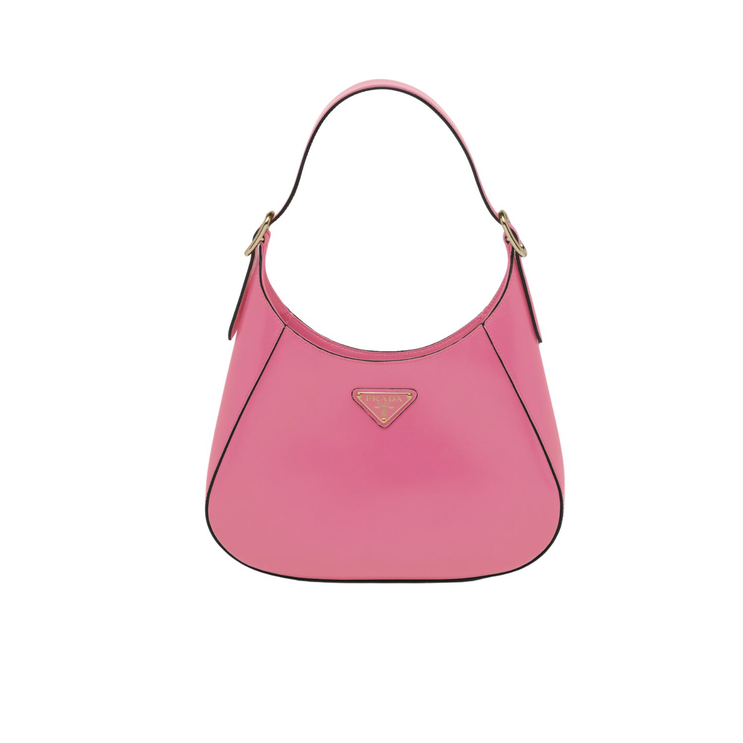 Prada Leather Shoulder Bag Pink For Women 1BC179_2A3A_F0ZCL_V_OOO 10in/26cm