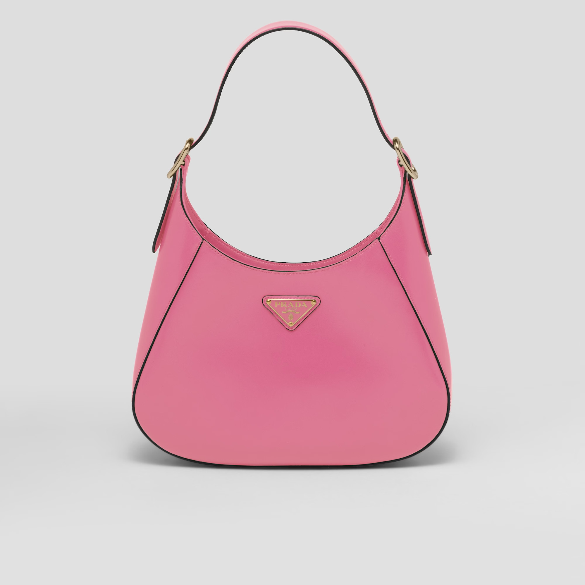 Prada Leather Shoulder Bag Pink For Women 1BC179_2A3A_F0ZCL_V_OOO 10in/26cm
