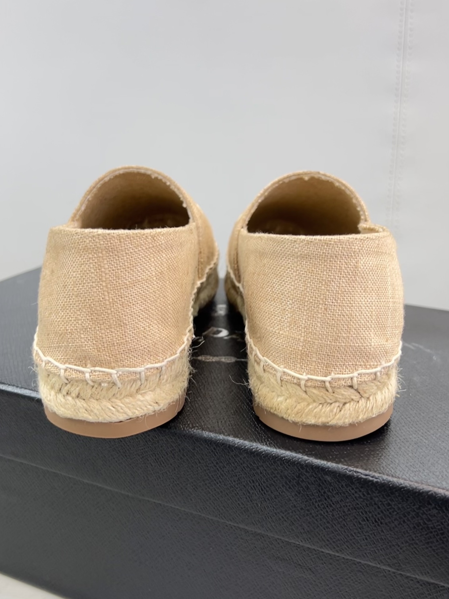 Prada Linen Espadrilles Beige For Women 0.8in/20mm PRD 1S841M_376_F0065_F_020