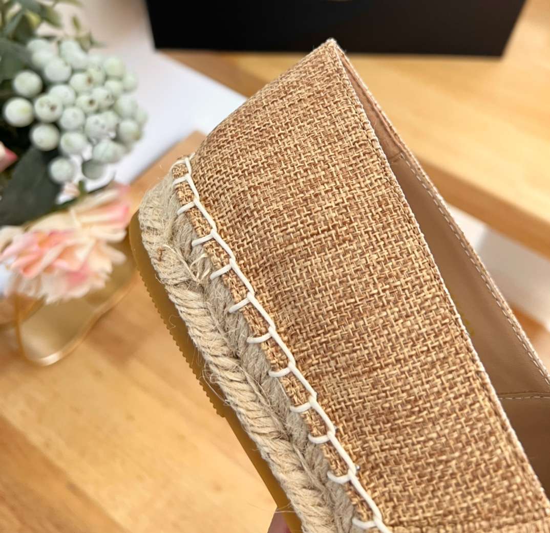 Prada Linen Espadrilles Brown For Women