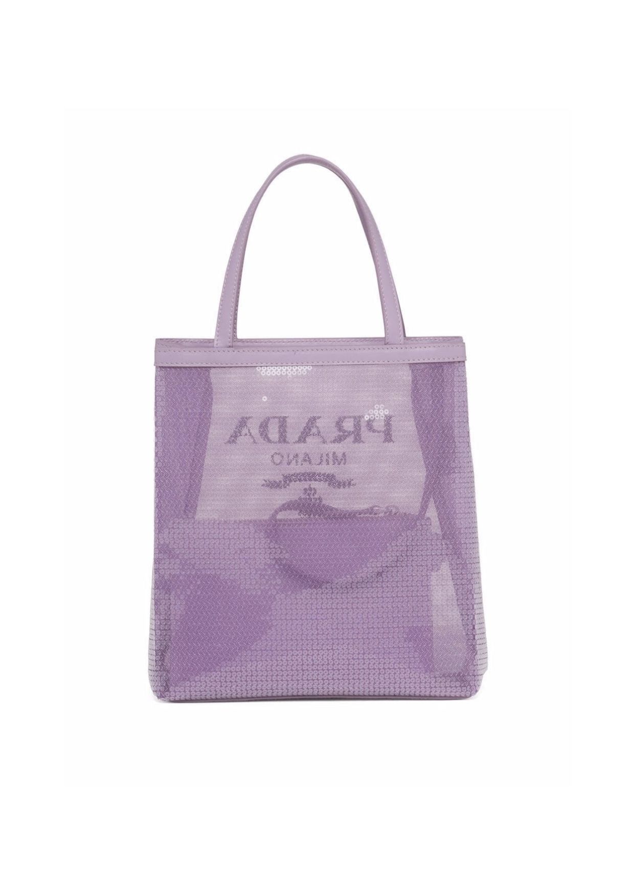 Prada Logo-Print Sequin-Embellished Mini Bag Purple For Women 1BG417VOOO2D0A