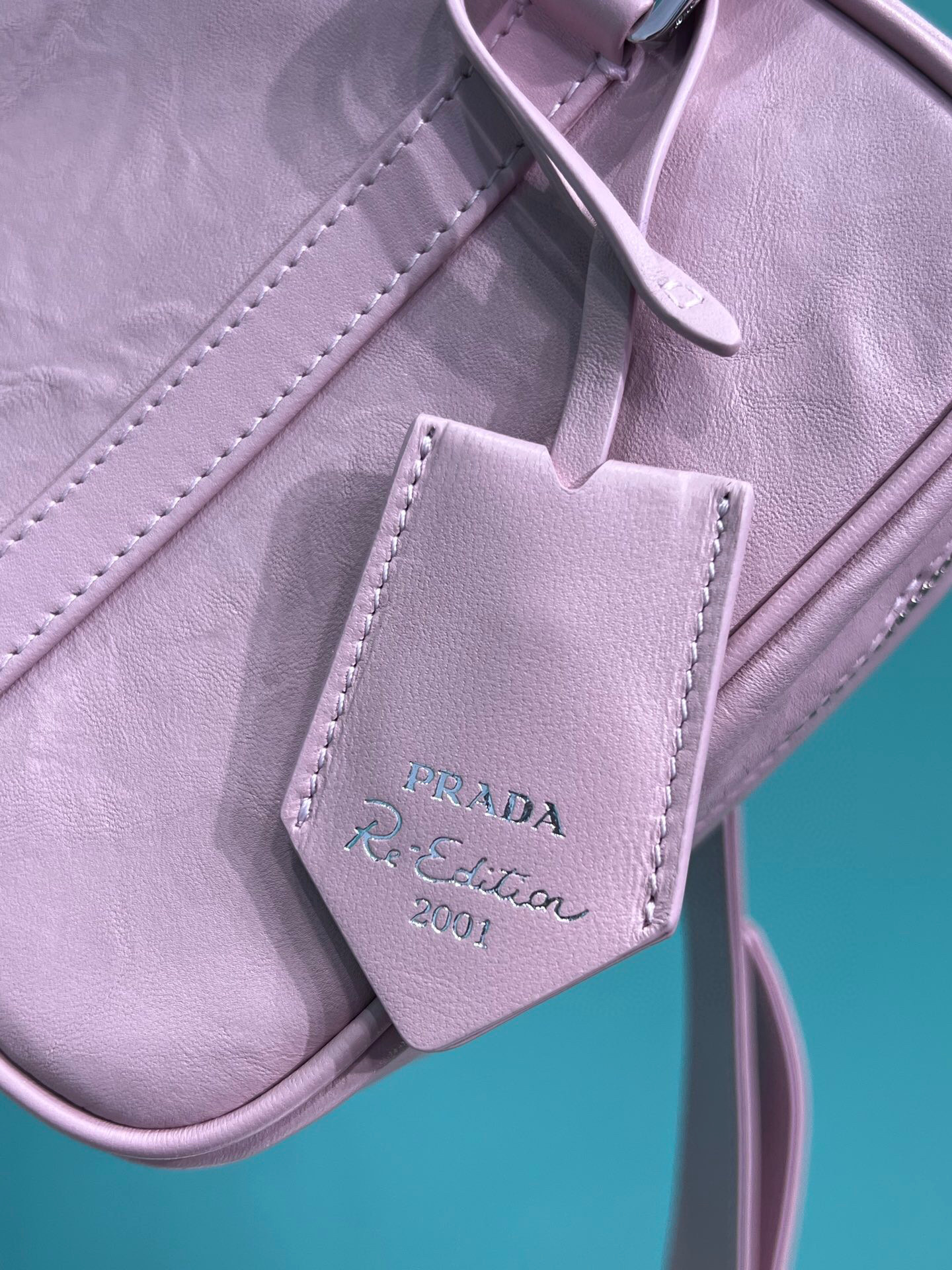 Prada Medium Antique Nappa Top Handle Bag In Green/Pink For Women 9.5 in/ 24cm 1BB092_UVL_F0092_V_T2O