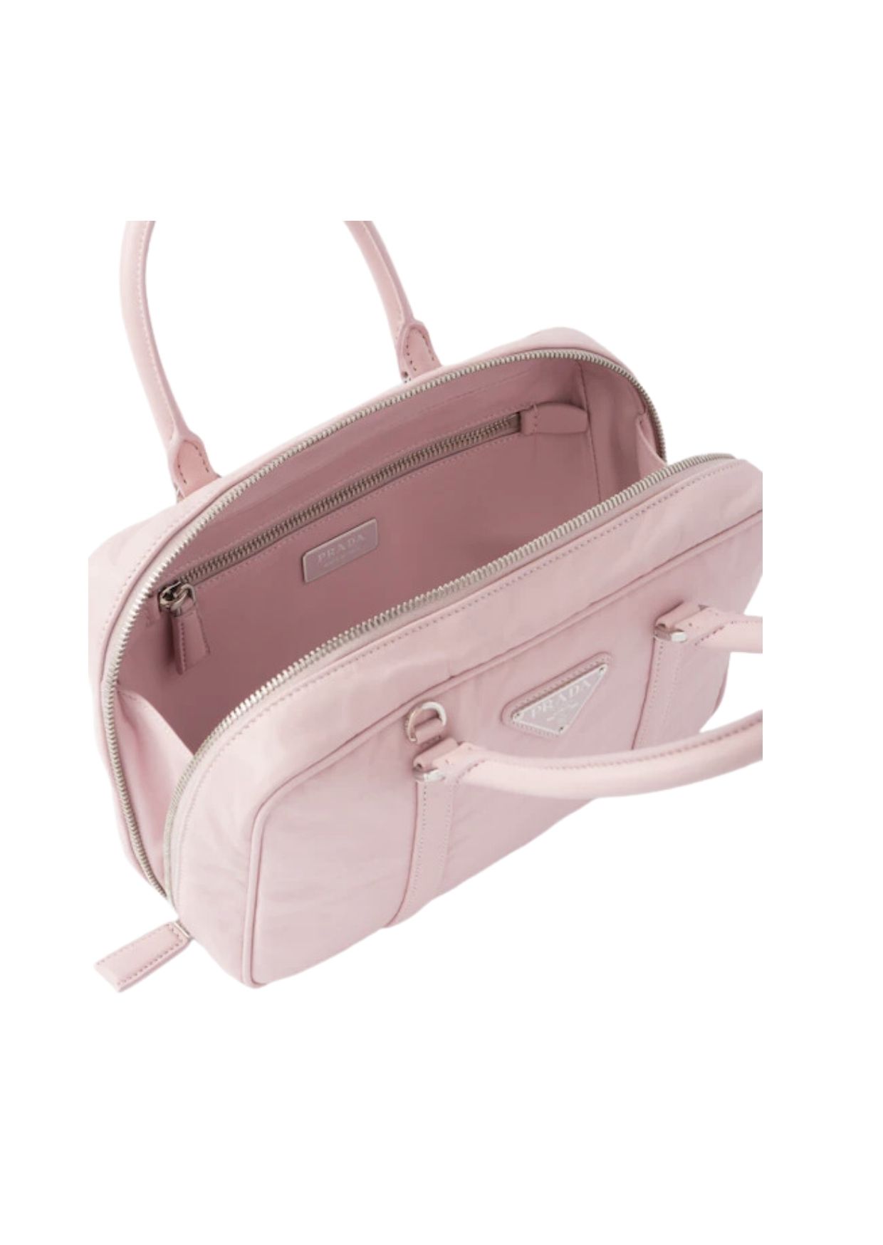 Prada Medium Antique Nappa Top Handle Bag Pink For Women 1BB092_UVL_F0E18_V_T2O