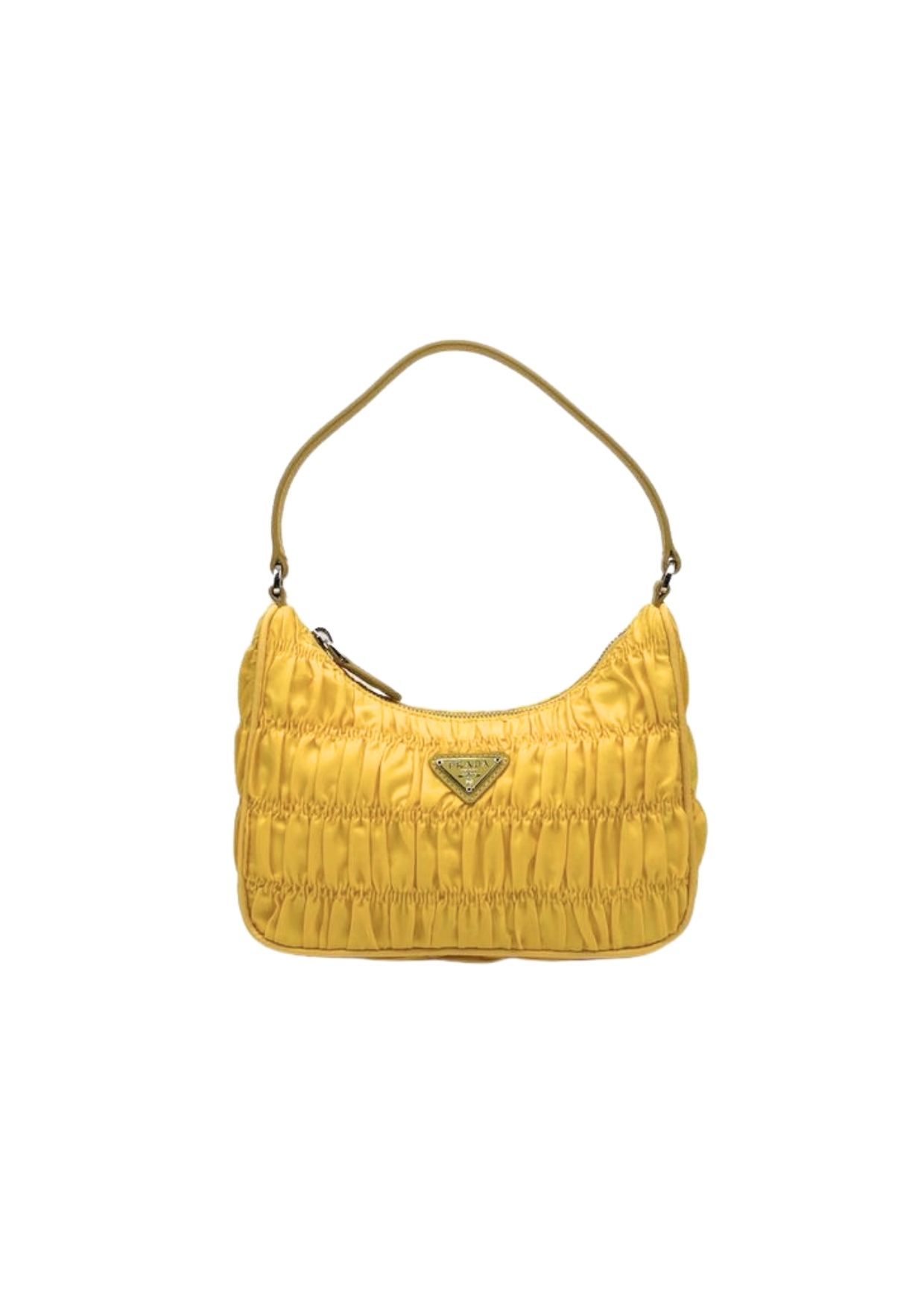 Prada Mini Bag Nylon and Saffiano Yellow in Nylon With Silver-tone For Women?