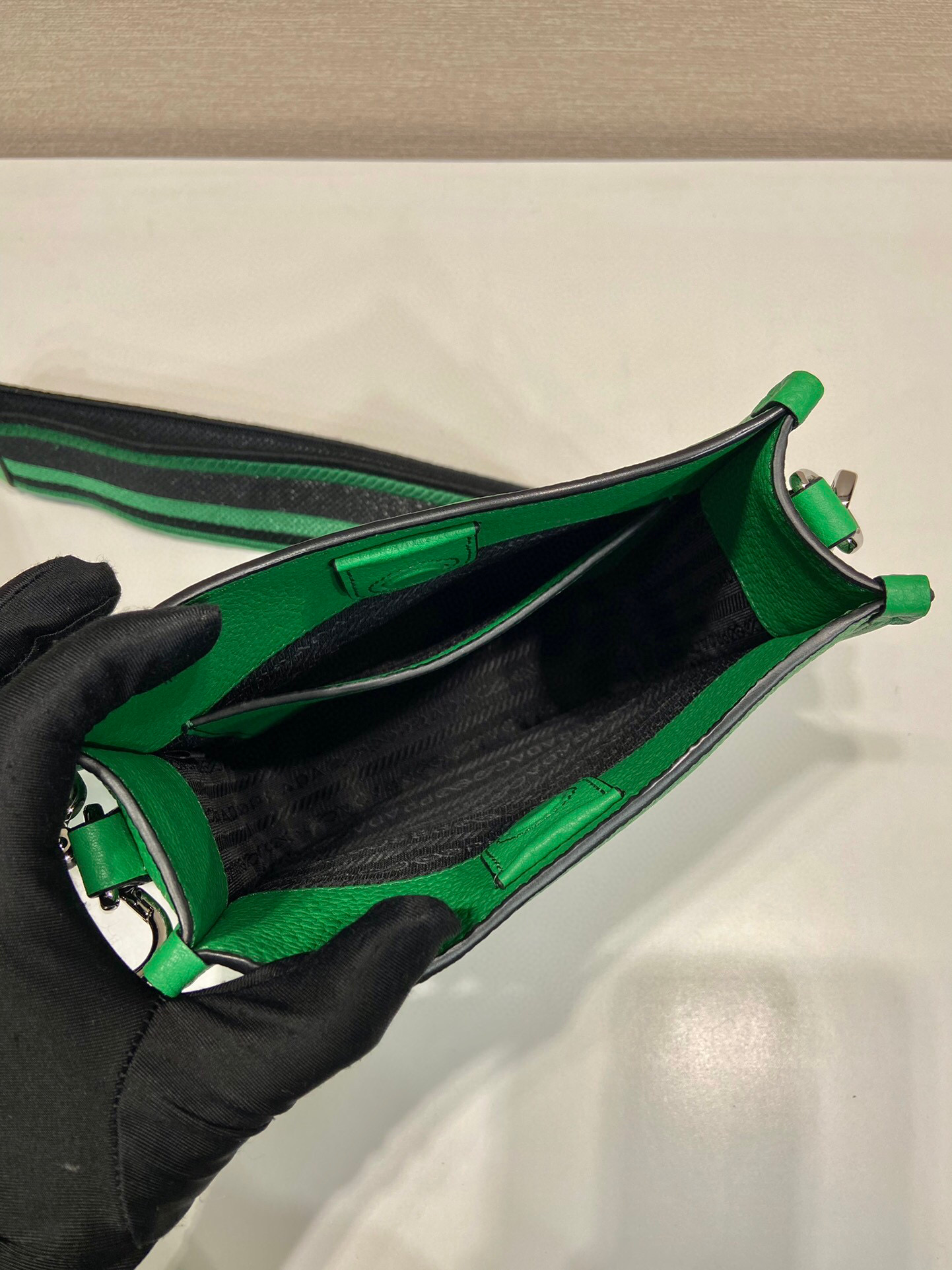 Prada Mini Shoulder Bag In Green For Women 7.8 in/20cm 1BH191_2DKV_F0YFM_V_3OO