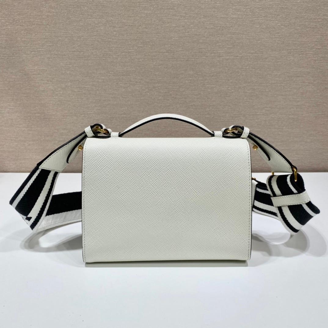 Prada Monochrome Saffiano Bag White For Women, Women’s Bags 8.2in/21cm 1BD317_2ERX_F0009_V_3O3