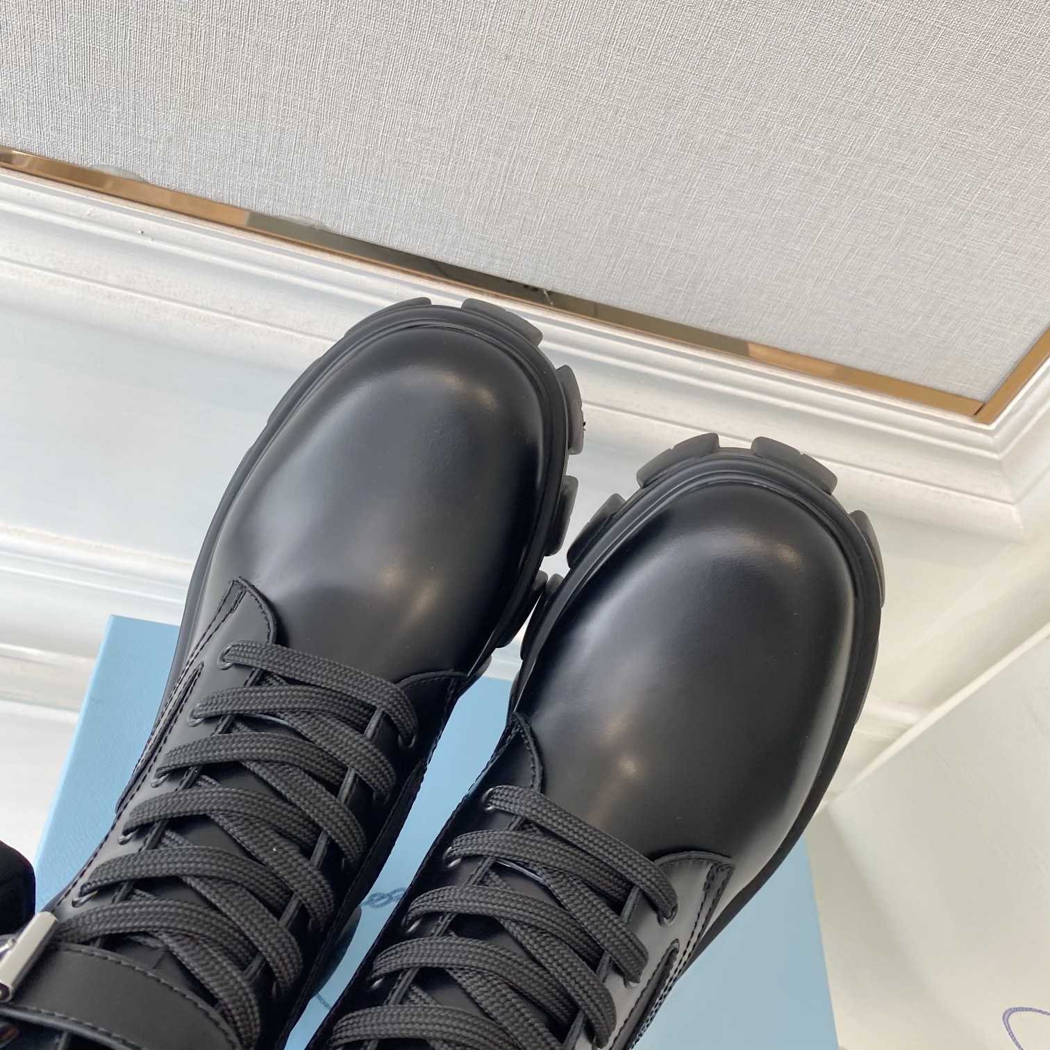 Prada Monolith And Nylon Fabric Boots Black For Women 2.2in/55mm PRD 1T255M_3LJS_F0002_F_B055