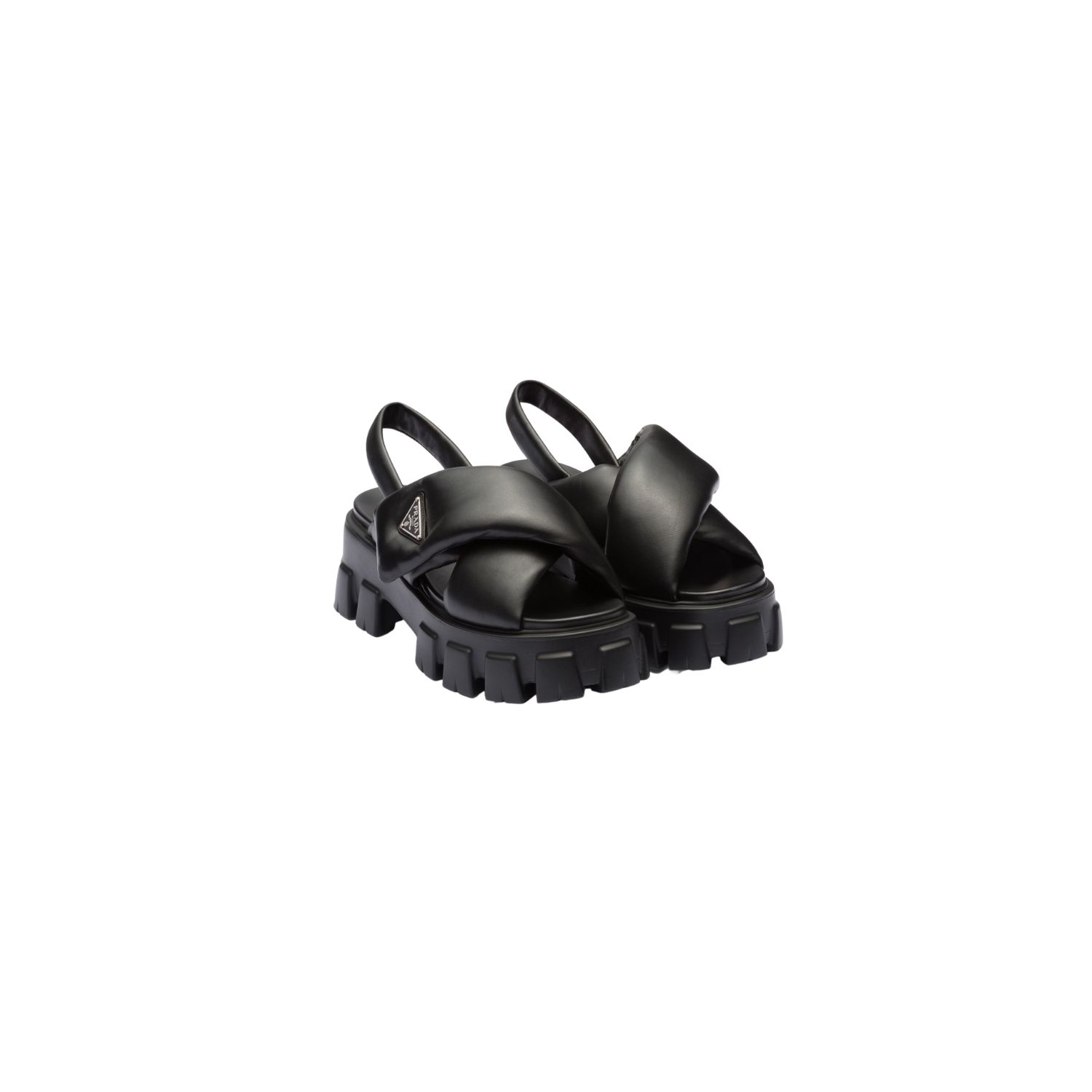 Prada Monolith Padded Nappa Leather Sandals For Women 1X123N_2DL8_F0002_F_055