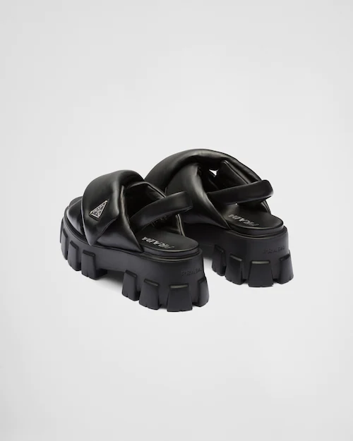 Prada Monolith Padded Nappa Leather Sandals For Women 1X123N_2DL8_F0002_F_055