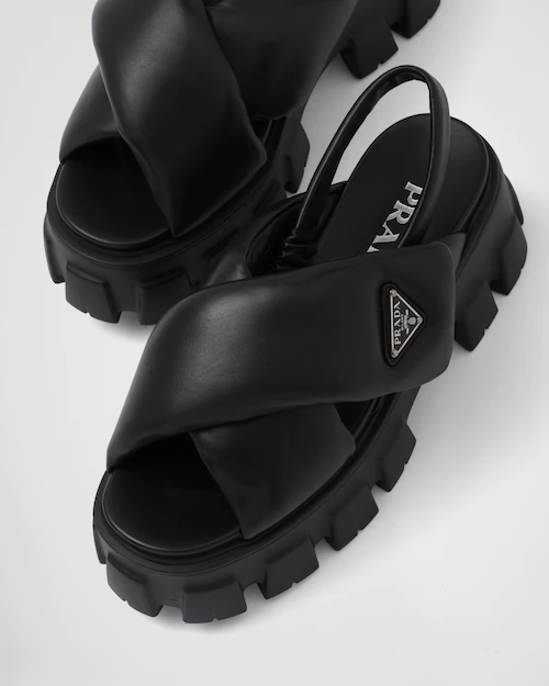 Prada Monolith Padded Nappa Leather Sandals For Women 1X123N_2DL8_F0002_F_055