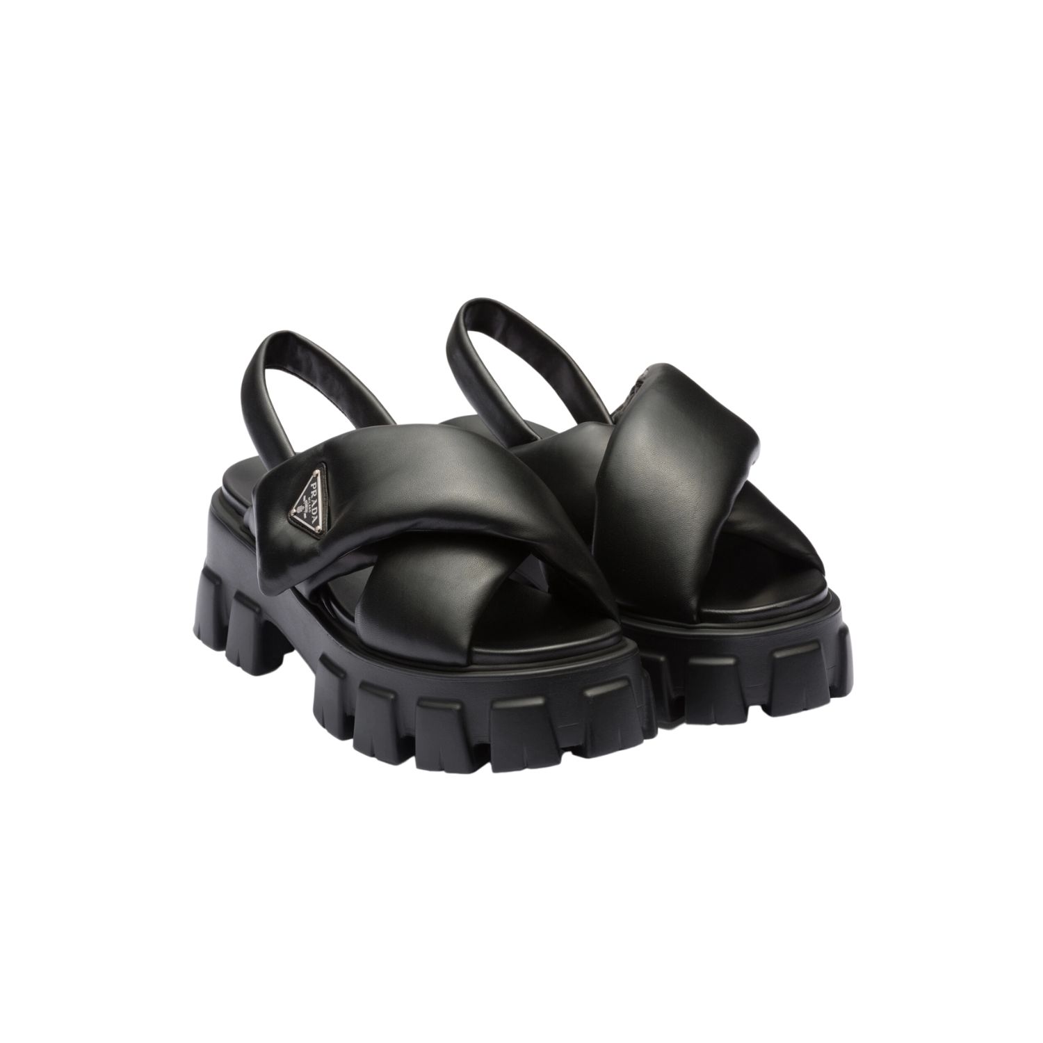 Prada Monolith Padded Nappa Leather Sandals For Women 1X123N_2DL8_F0002_F_055