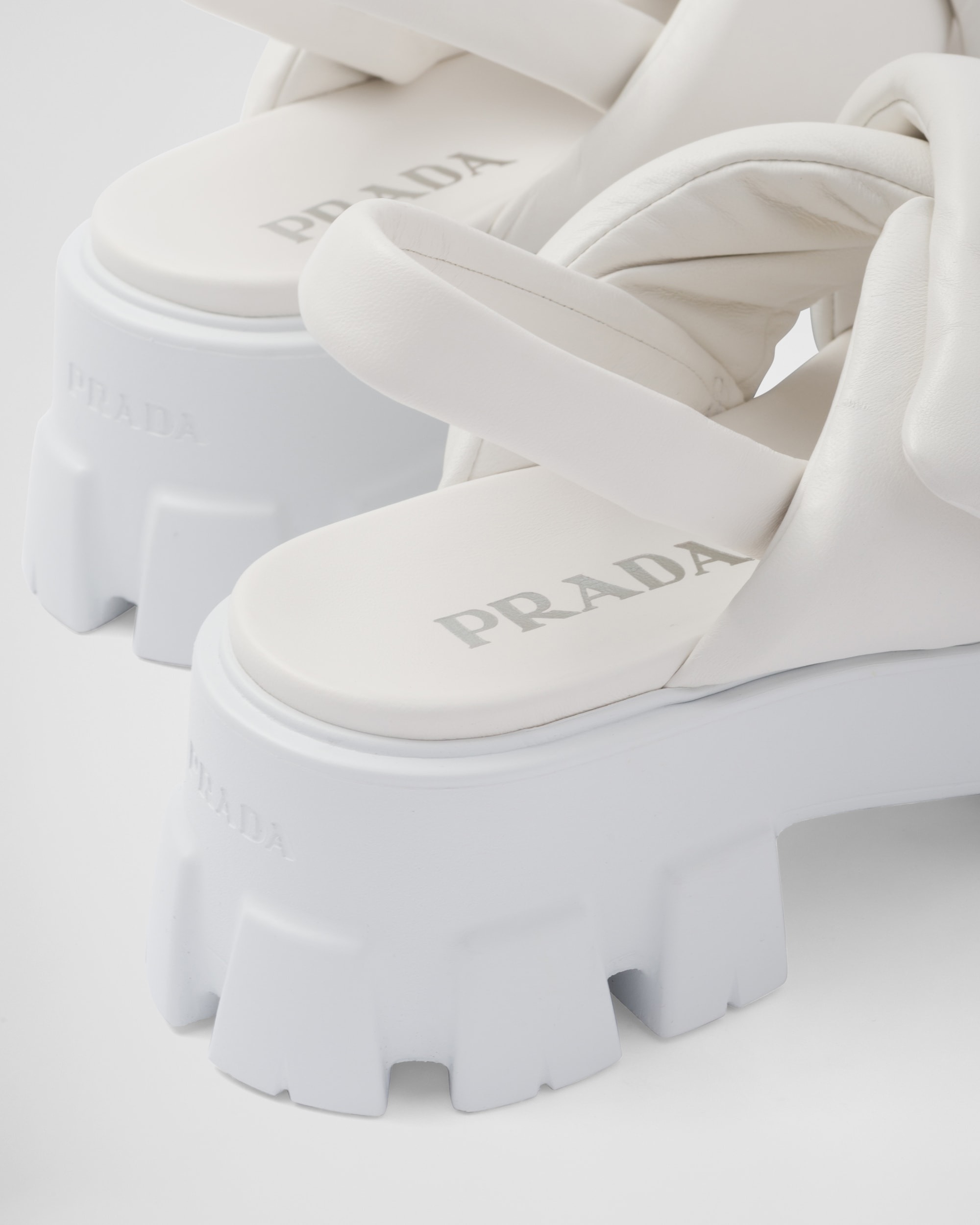 Prada Monolith Padded Nappa Leather Sandals White 1X123N_2DL8_F0009_F_055