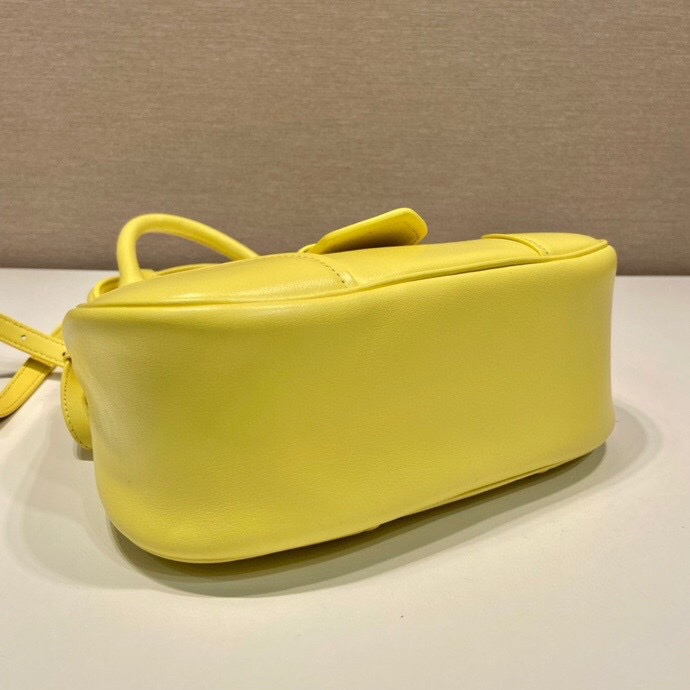 Prada Moon Padded Nappa Bag In White/Yellow/Brown For Women 8.8in / 22.5cm 1BA381_2DYI_F0009_V_OOM