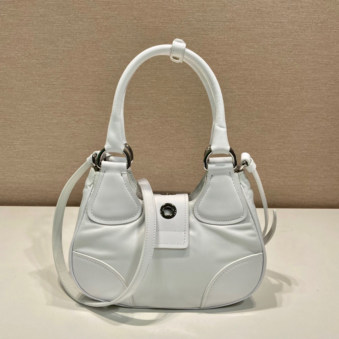Prada Moon Padded Nappa Bag In White/Yellow/Brown For Women 8.8in / 22.5cm 1BA381_2DYI_F0009_V_OOM