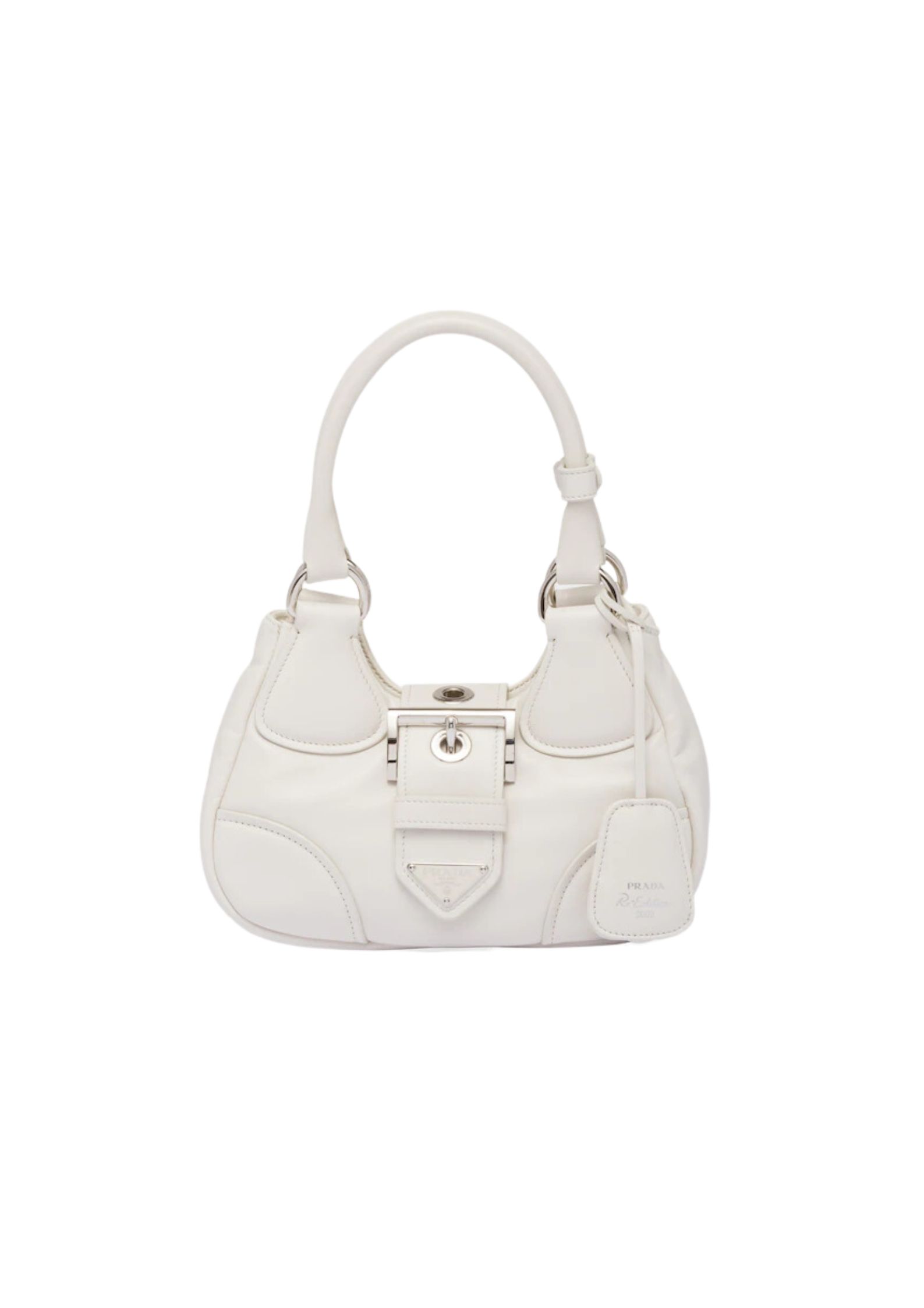 Prada Moon Padded Nappa Bag In White/Yellow/Brown For Women 8.8in / 22.5cm 1BA381_2DYI_F0009_V_OOM
