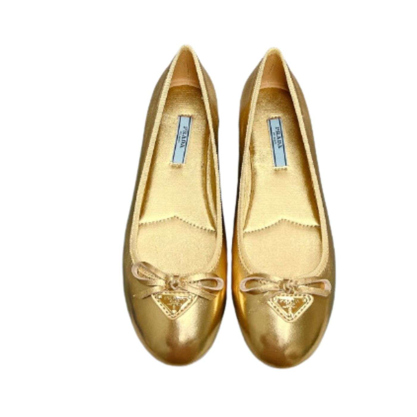Prada Nappa Ballerinas Gold For Women 1F037N_038_F0522_F_005