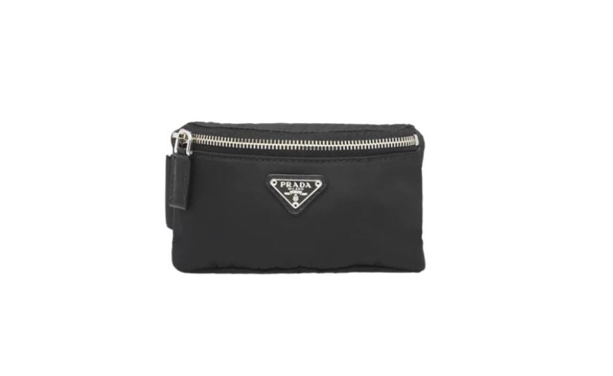 Prada Nylon Wristlet Clutch Bag Black/Pink/Red For Women 5.1 in/ 13 cm 2TT095_D02_F0002