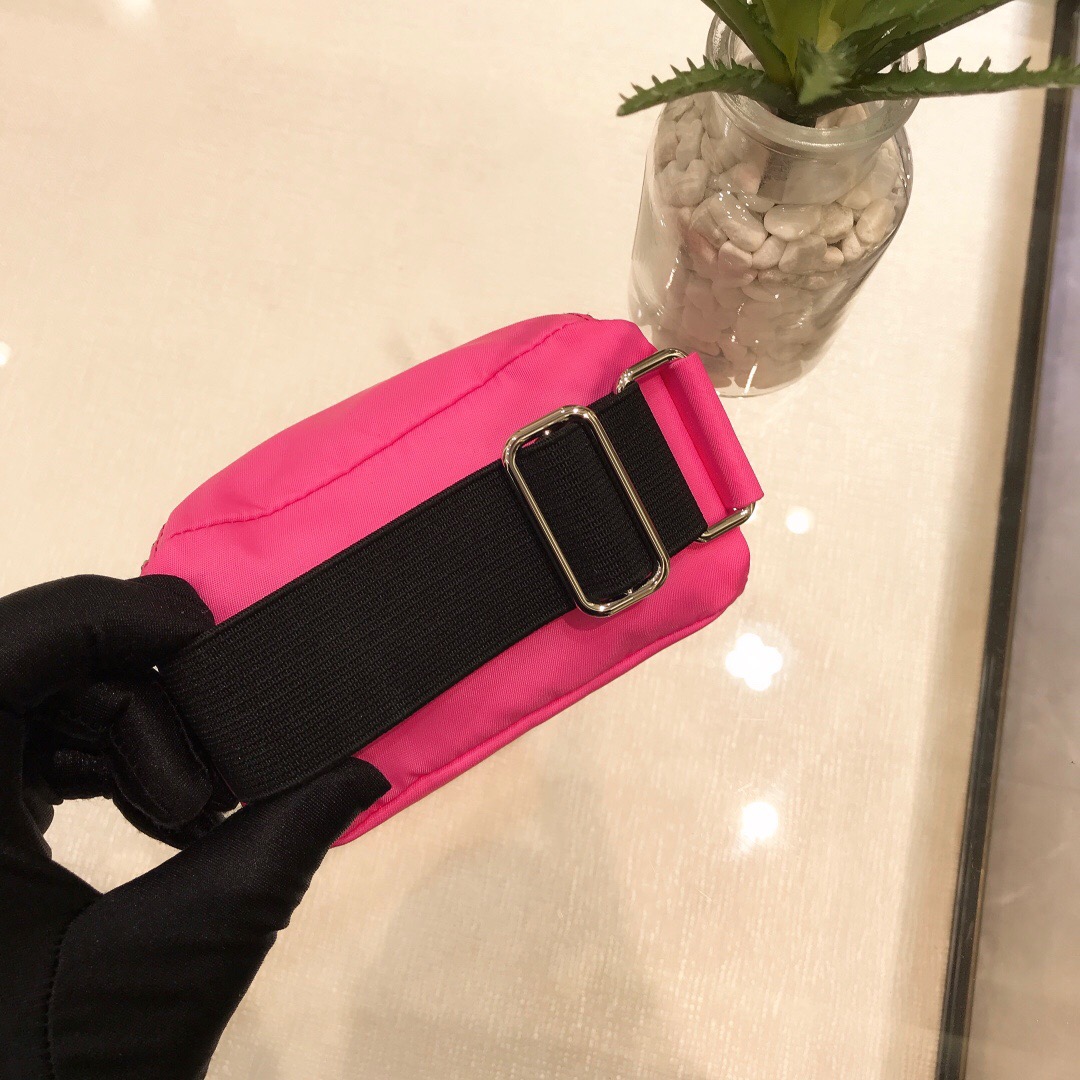 Prada Nylon Wristlet Clutch Bag Black/Pink/Red For Women 5.1 in/ 13 cm 2TT095_D02_F0002