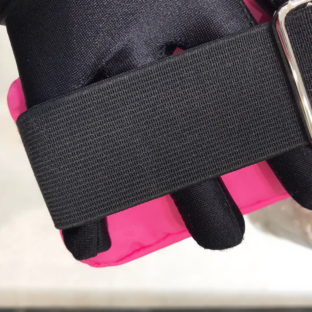 Prada Nylon Wristlet Clutch Bag Black/Pink/Red For Women 5.1 in/ 13 cm 2TT095_D02_F0002