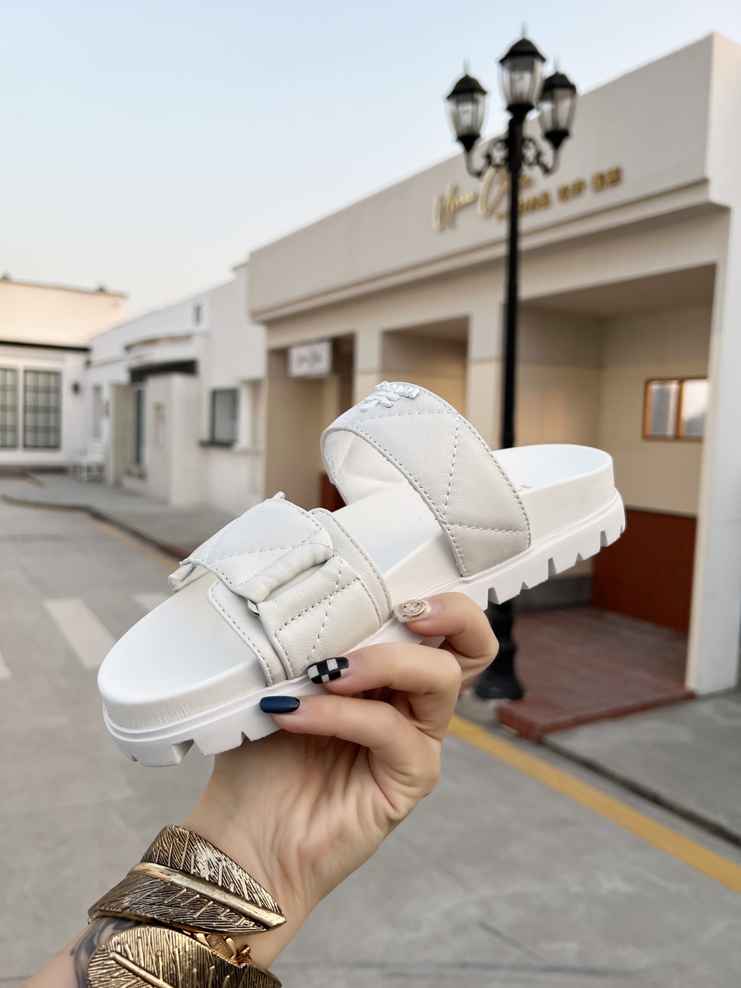 Prada Padded Nappa Slides White For Women 0.8in/20mm PRD