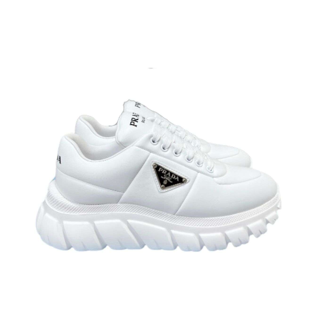 Prada Padded Nappa Sneakers White For Women