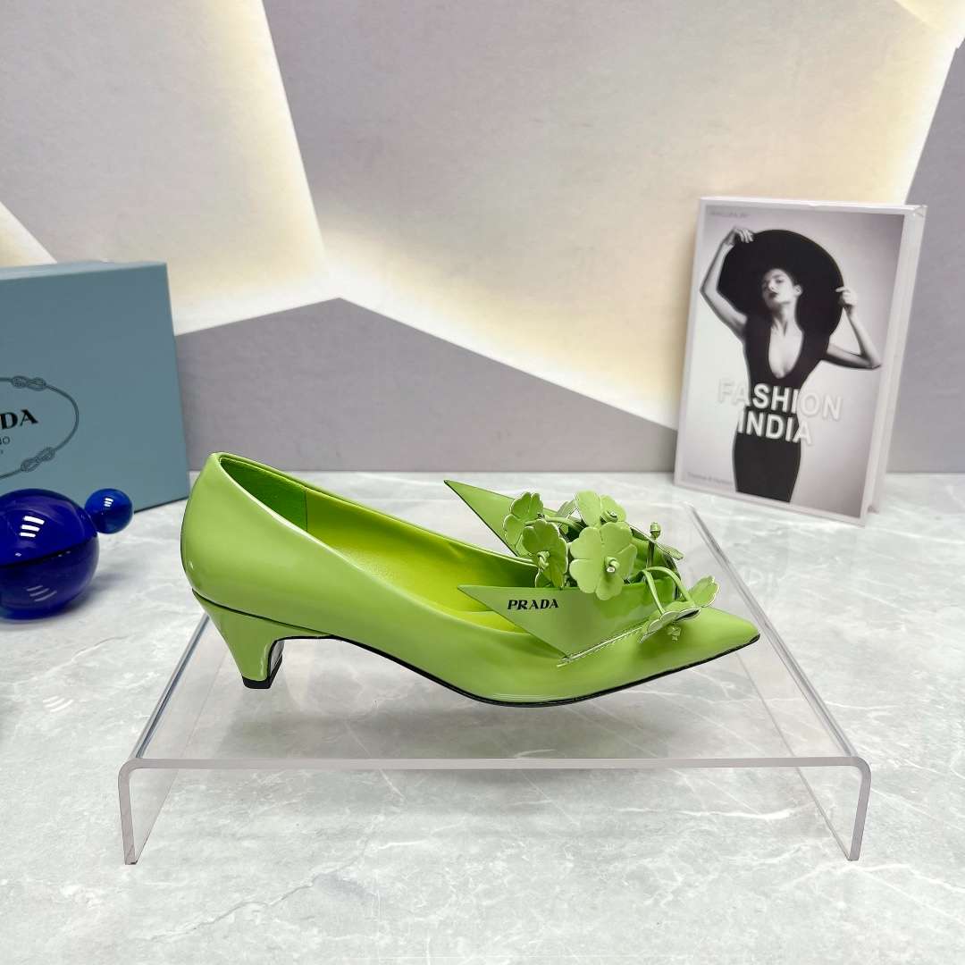 Prada Patent Pumps Green For Women