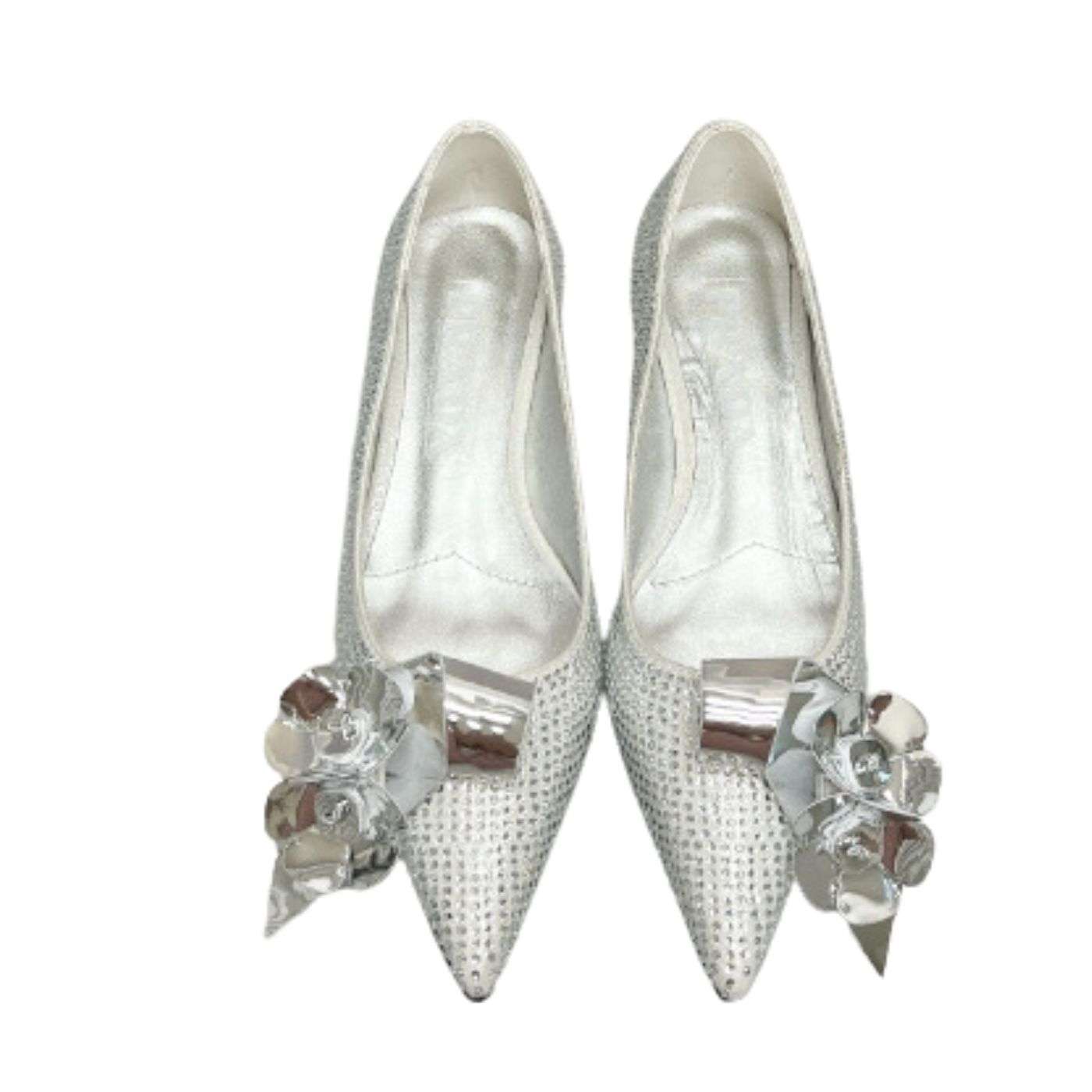 Prada Patent Pumps With Crystals Silver For Women