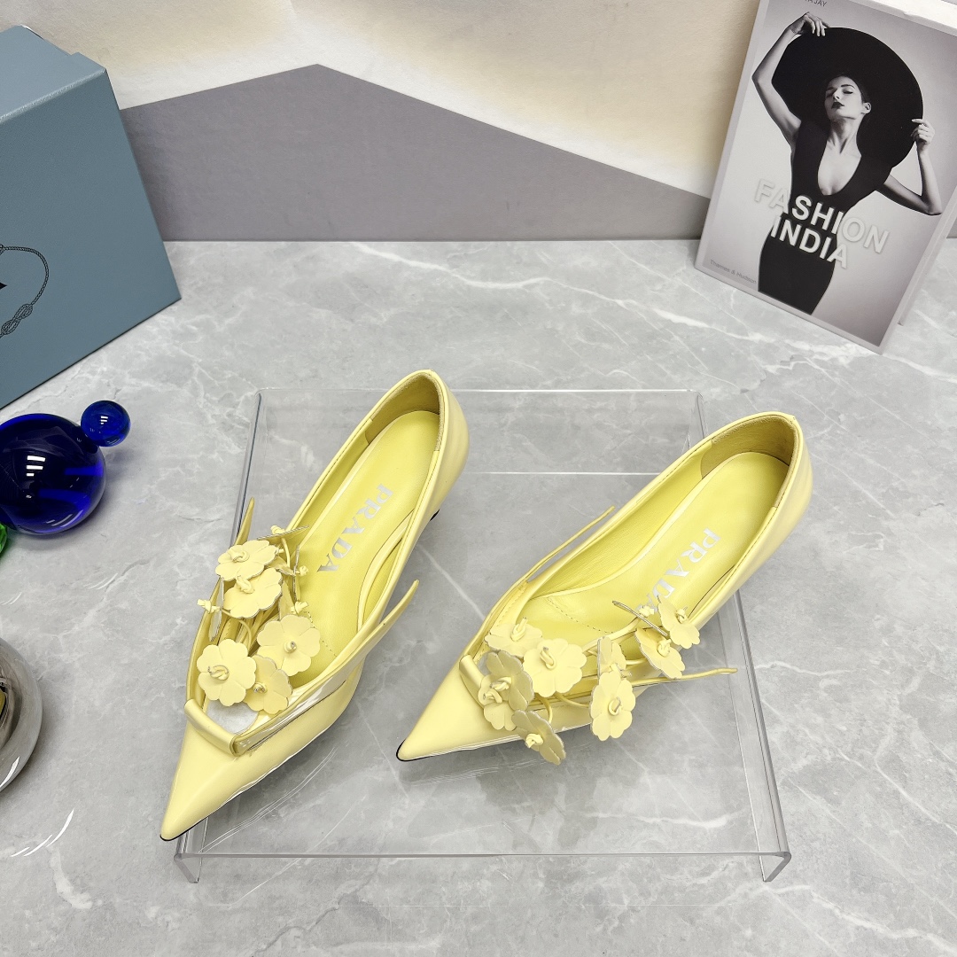 Prada Patent Pumps Yellow For Women