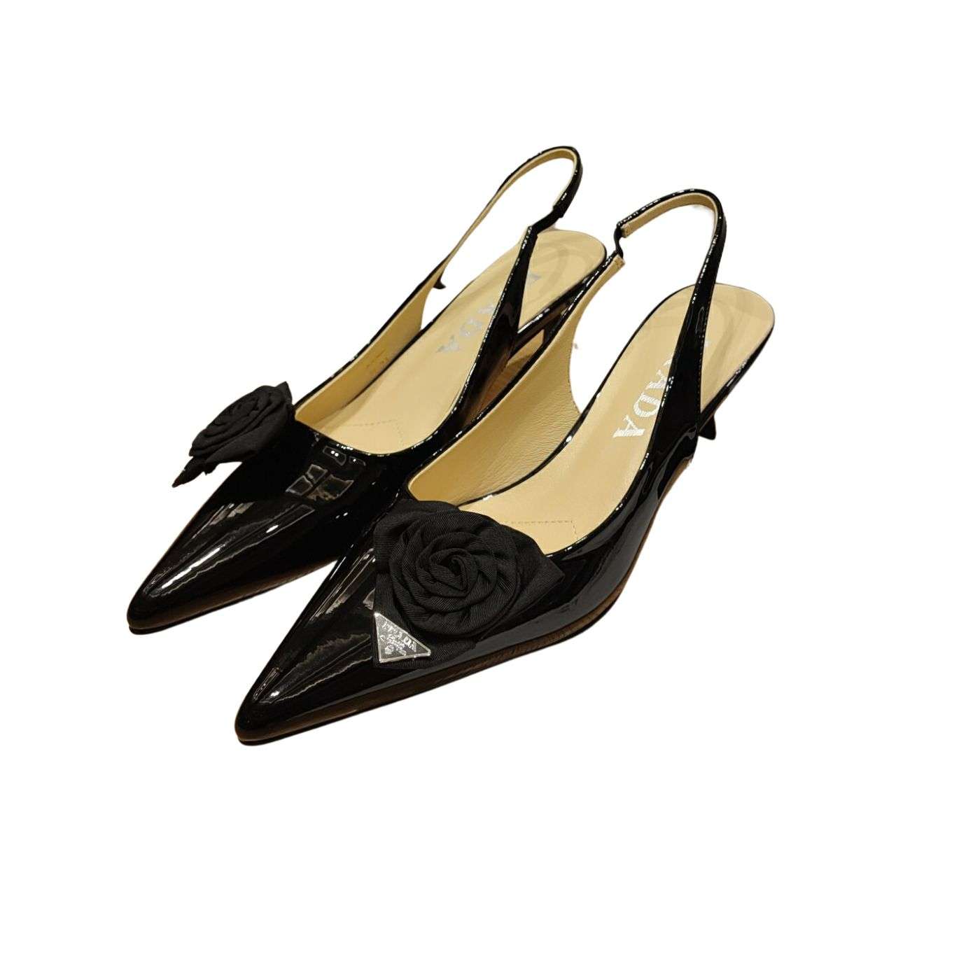Prada Patent Slingbacks Pumps Black For Women