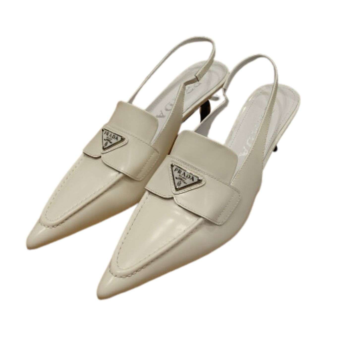 Prada Patent Slingbacks Pumps White For Women