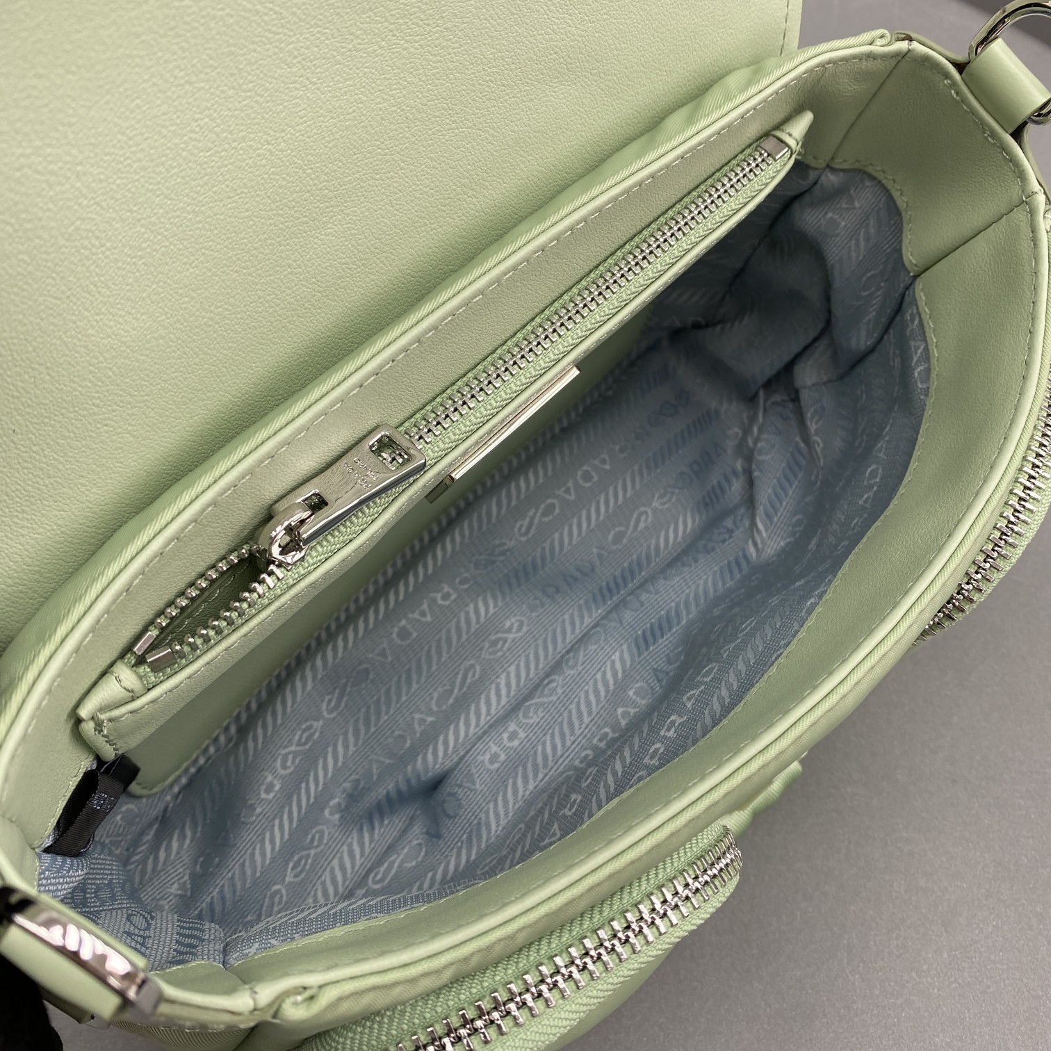 Prada Pocket Nylon And Brushed Bag Beige For Women, Women’s Bags 9in/23cm 1BD295_789_F0F24_V_BFO