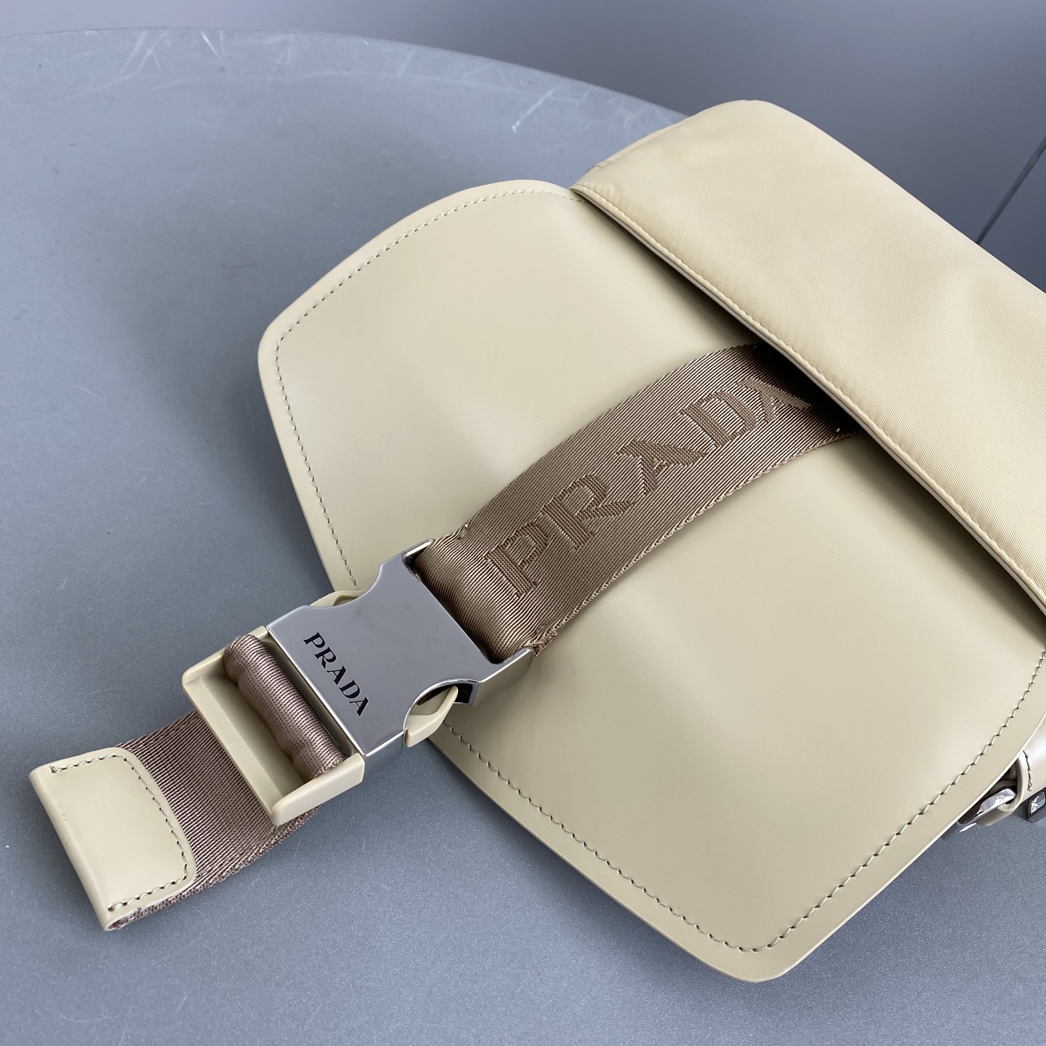 Prada Pocket Nylon And Brushed Bag Beige For Women, Women’s Bags 9in/23cm 1BD295_789_F0F24_V_BFO