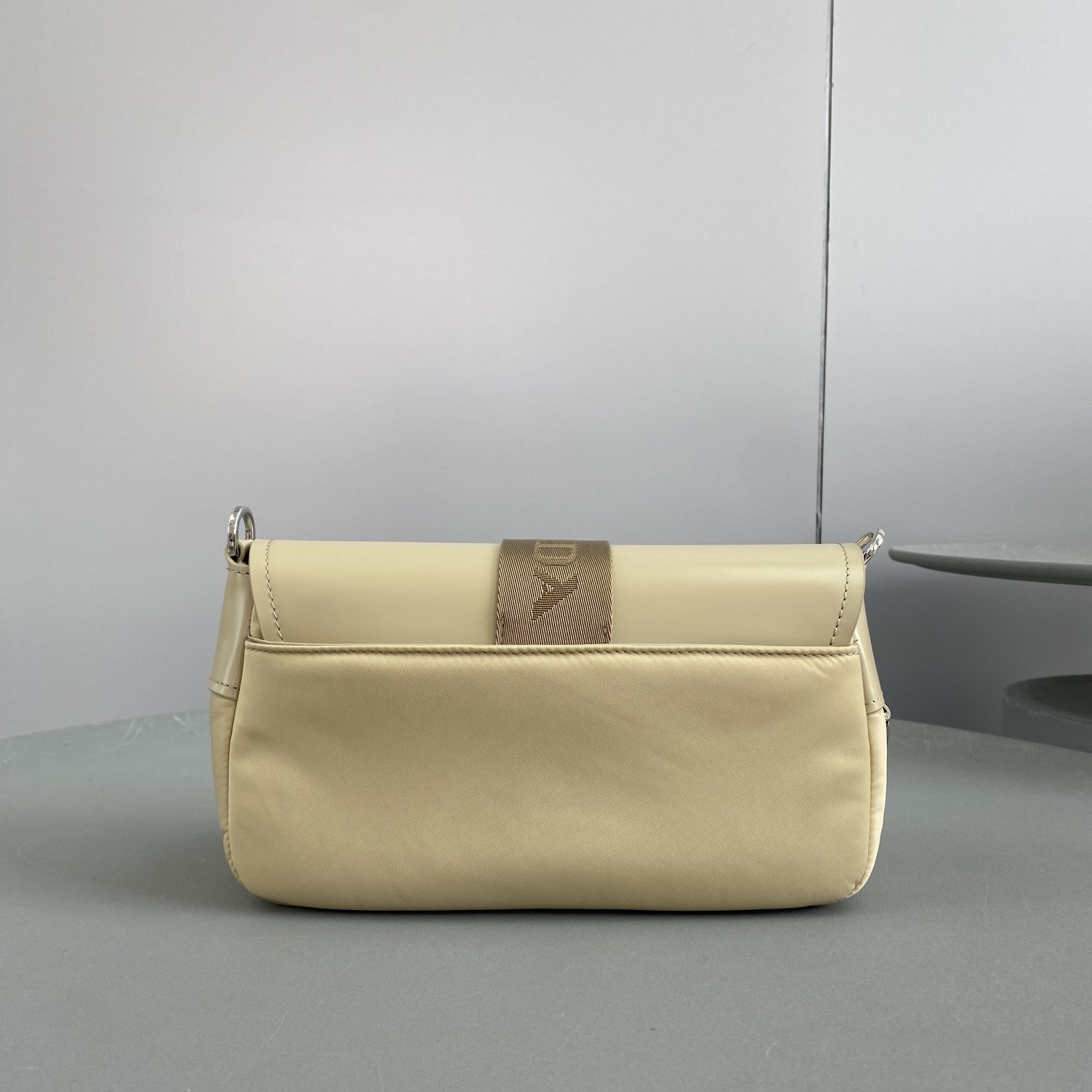 Prada Pocket Nylon And Brushed Bag Beige For Women, Women’s Bags 9in/23cm 1BD295_789_F0F24_V_BFO