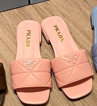 Prada Quilted Nappa Sabots Pink For Women 0.4in/10mm PRD 