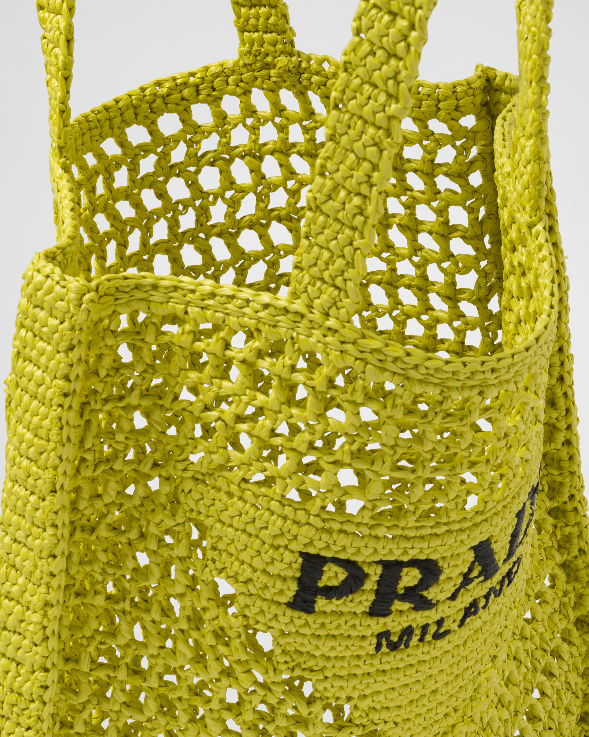 Prada Raffia Tote Bag Citron yellow For Women 1BG393_2A2T_F0322_V_OOO 14.9in/38cm