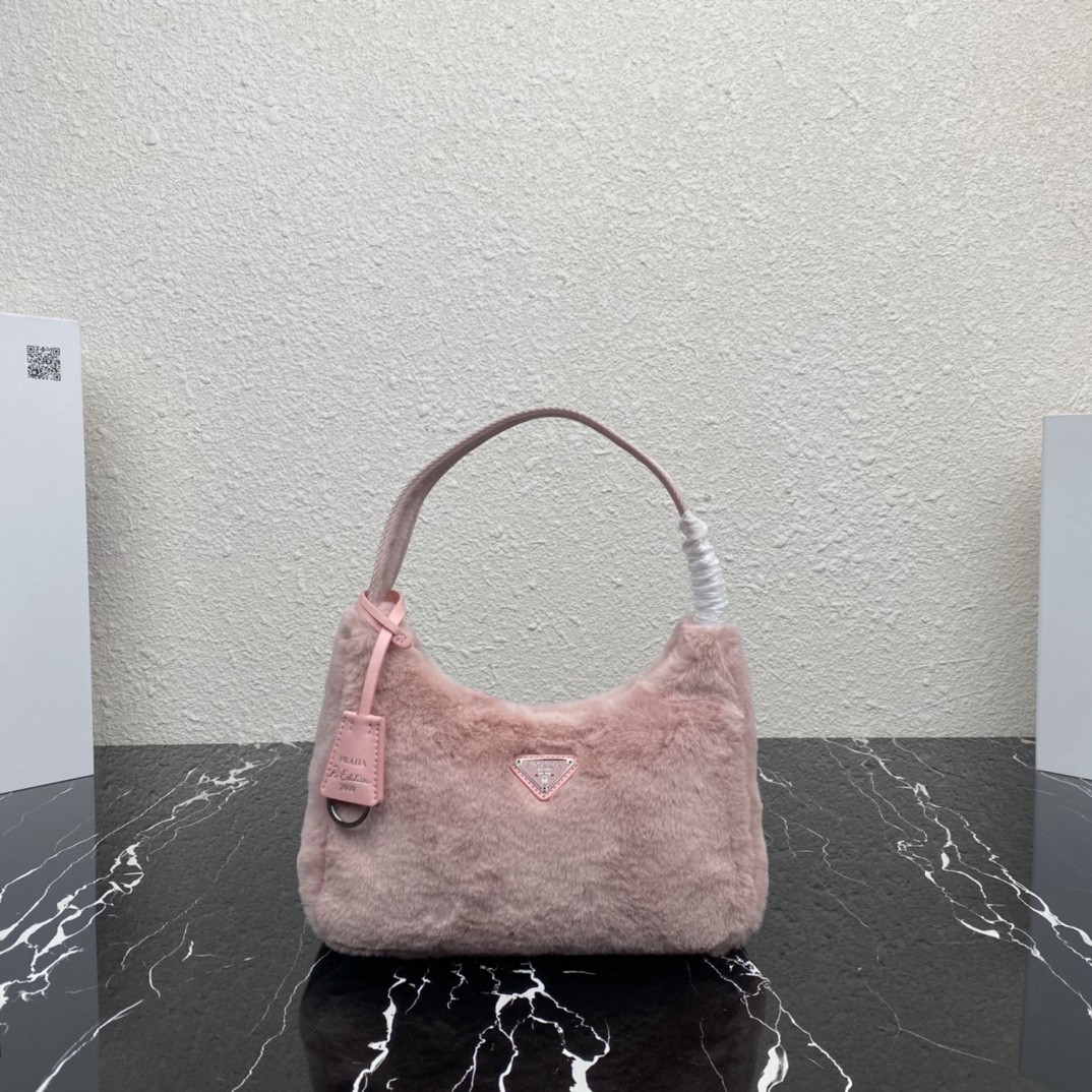 Prada Re-Edition 2000 Mini Bag Black/White/Pink For Women 8.6 in / 22 cm 1NE515_2DUE_F0002
