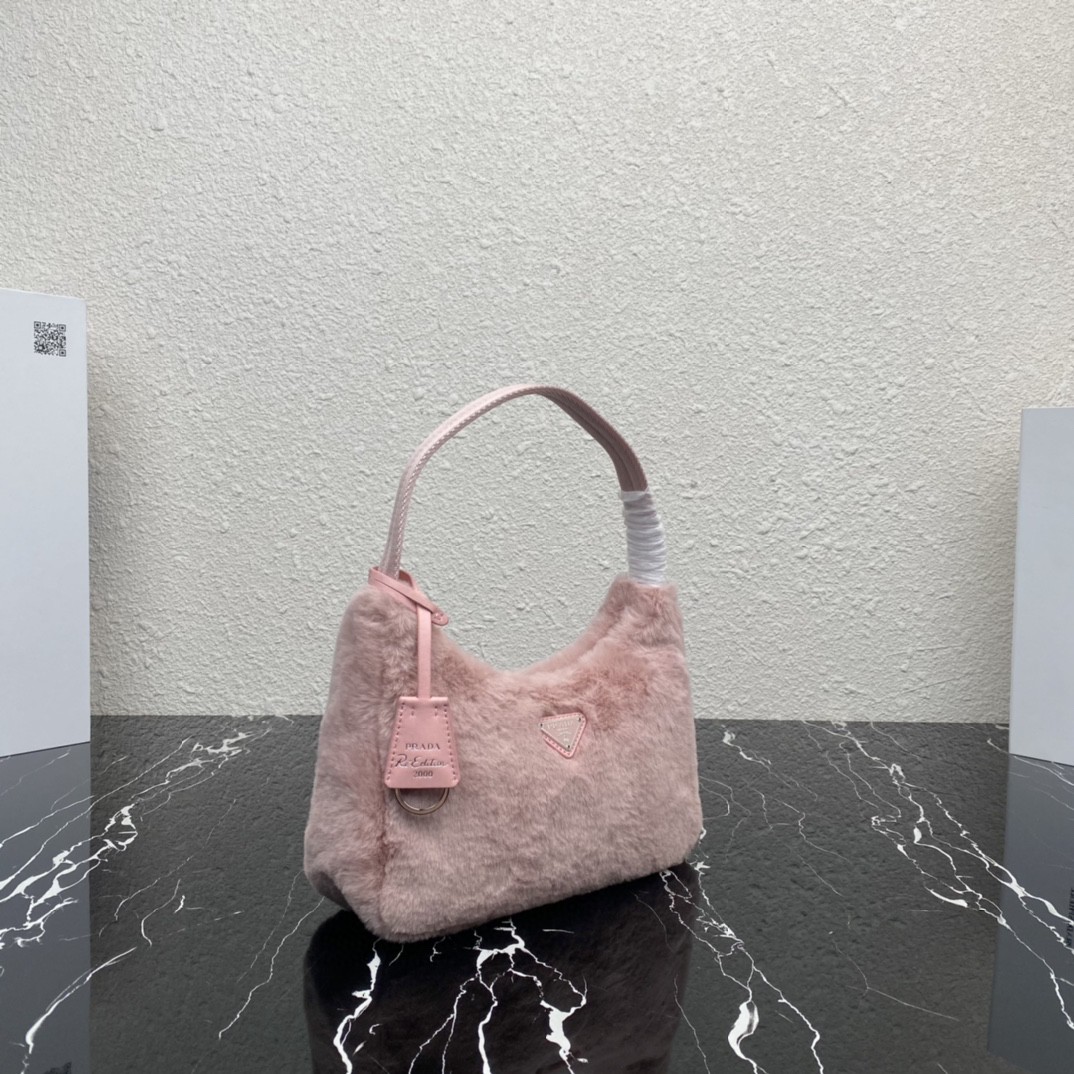 Prada Re-Edition 2000 Mini Bag Black/White/Pink For Women 8.6 in / 22 cm 1NE515_2DUE_F0002