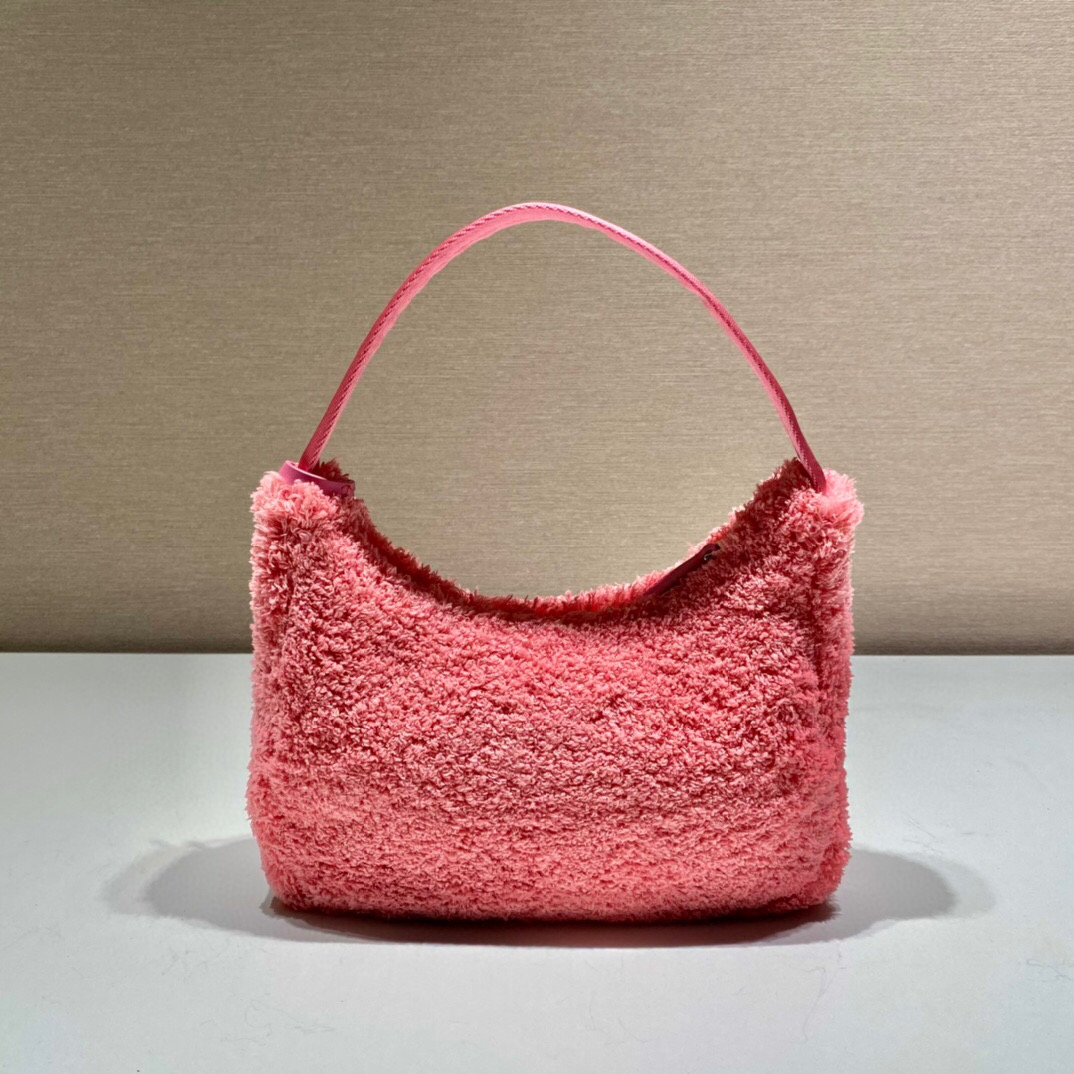 Prada Re-Edition 2000 Terry Mini-Bag In Pink For Women 8.6in/ 22cm 1NE515_2DXO_F046J