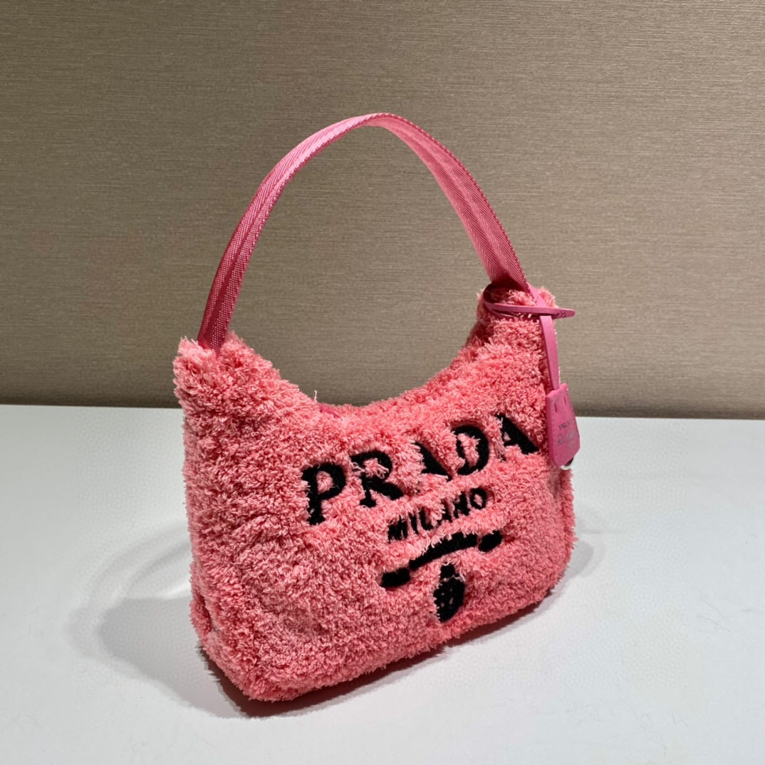 Prada Re-Edition 2000 Terry Mini-Bag In Pink For Women 8.6in/ 22cm 1NE515_2DXO_F046J