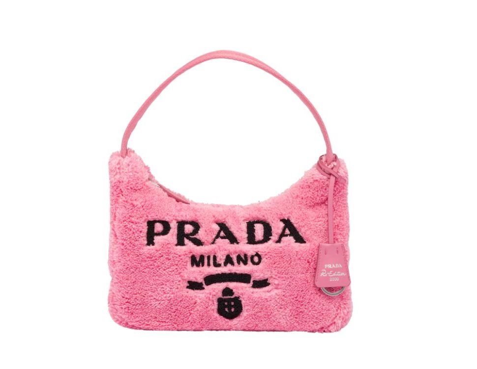 Prada Re-Edition 2000 Terry Mini-Bag In Pink For Women 8.6in/ 22cm 1NE515_2DXO_F046J