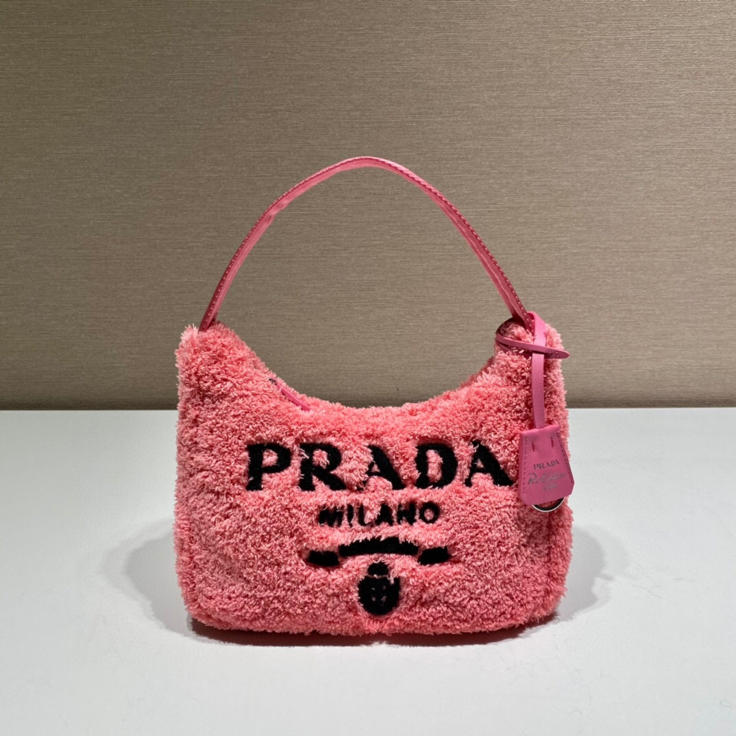 Prada Re-Edition 2000 Terry Mini-Bag In Pink For Women 8.6in/ 22cm 1NE515_2DXO_F046J