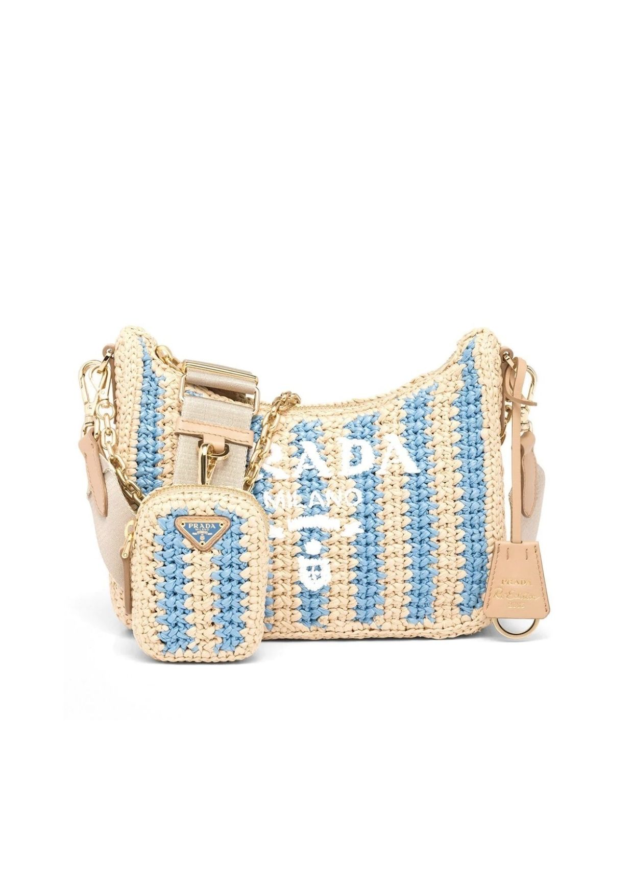 Prada Re-Edition 2005 Logo Bag Beige For Women 1BH204VV9R2A2T
