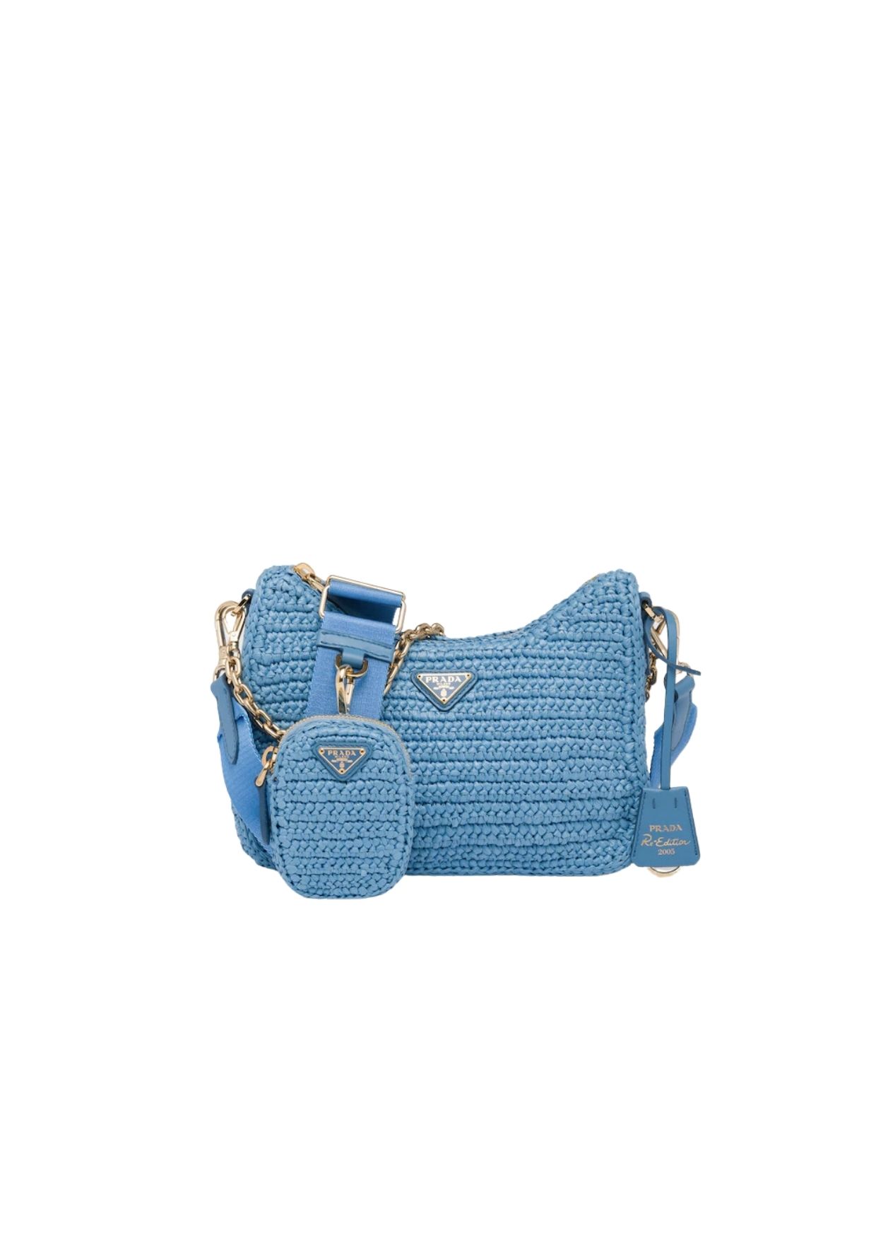 Prada Re-Edition 2005 Raffia Bag Blue For Women 1BH204_2A2T_F0076_V_V9L