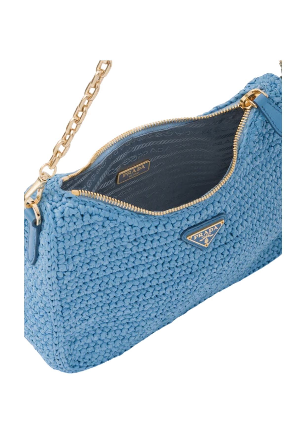 Prada Re-Edition 2005 Raffia Bag Blue For Women 1BH204_2A2T_F0076_V_V9L